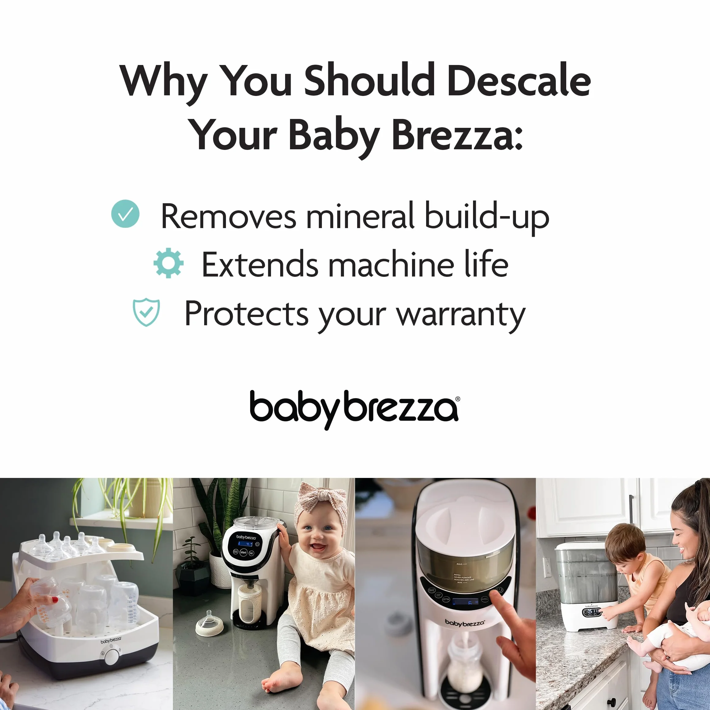 Baby Brezza Tabletki do odkamieniania, bezpieczne usuwanie kamienia do maszyn