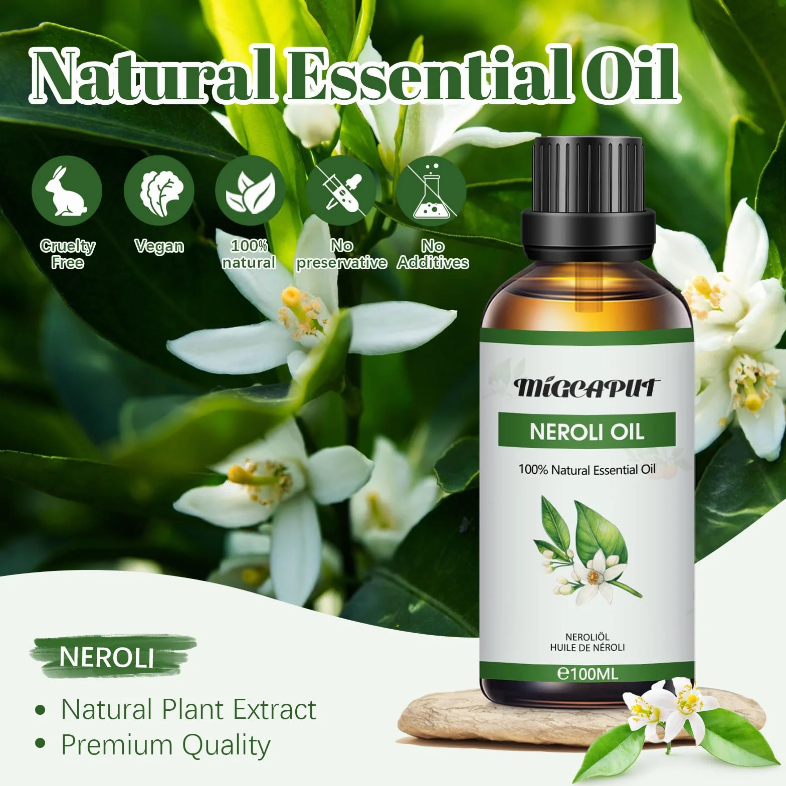 Olejek eteryczny z neroli 100 ml naturalny olejek zapachowy do dyfuzora aromaterapii