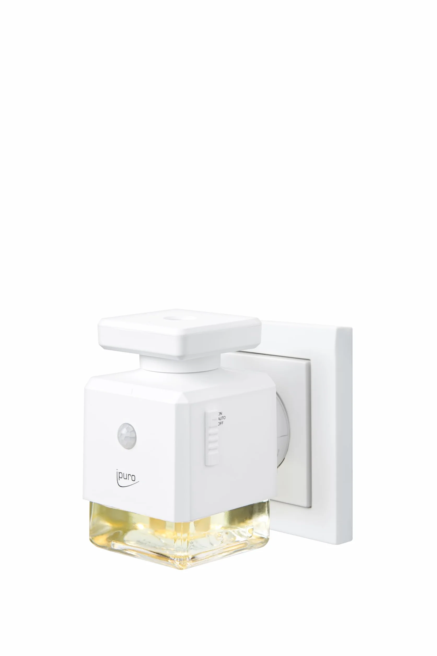 ipuro Electric Scent Plug dyfuzor zapachowy do gniazdka z czujnikiem ruchu i oświetleniem otoczenia 3 poziomy zapachu