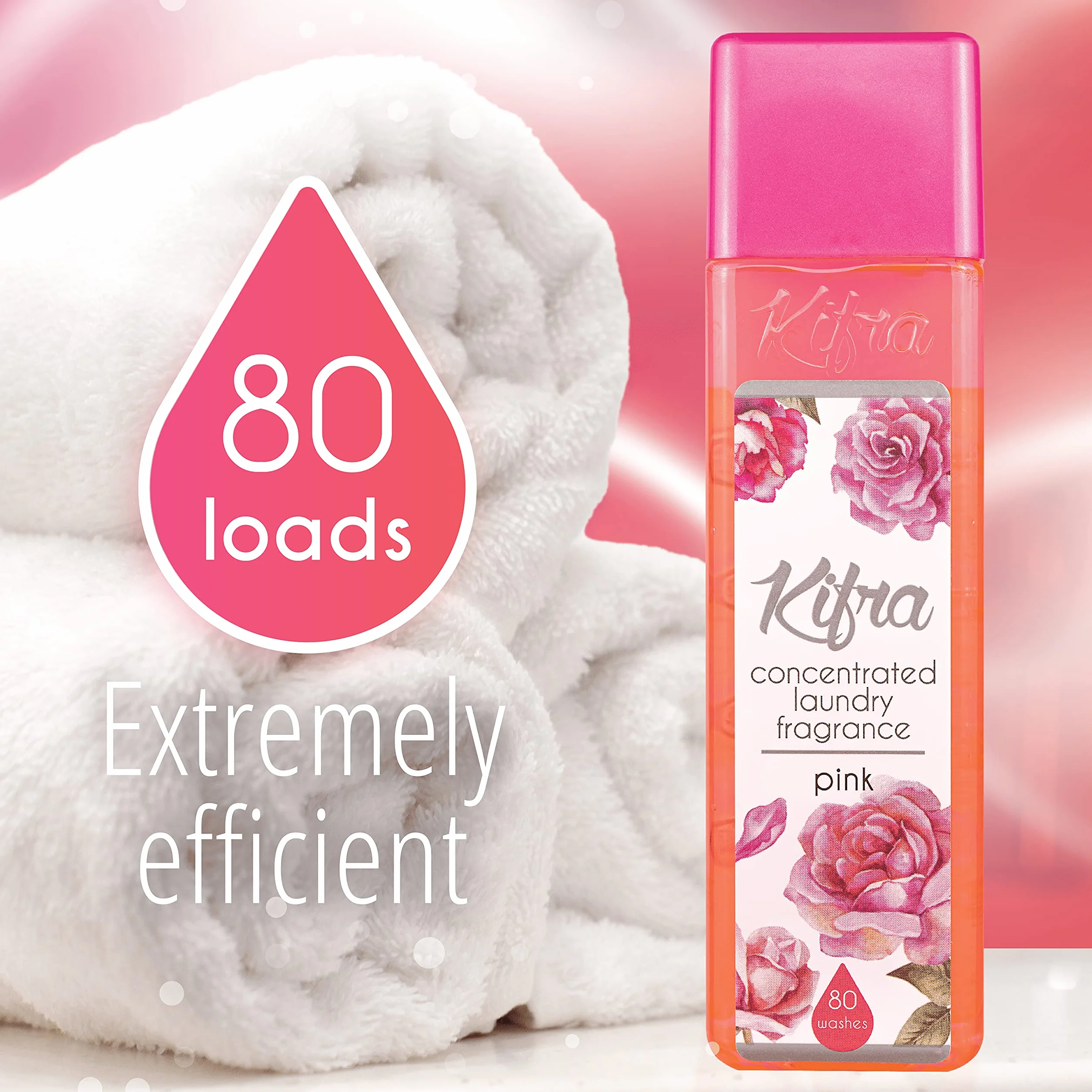 Kifra Pink skoncentrowane perfumy do prania 200 ml 80 cykli długotrwały zapach