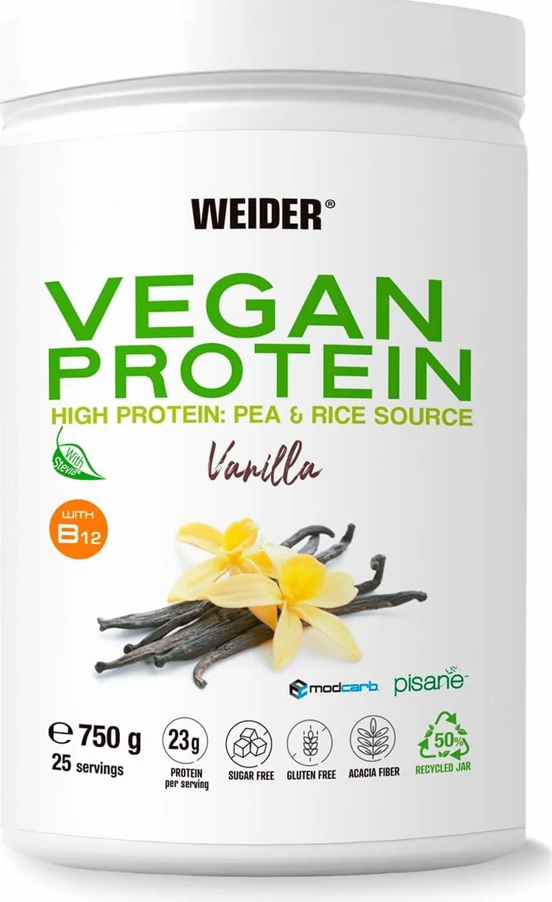 Weider Vegan Protein Izolat Białka Grochu i Ryżu 750 g Waniliowy