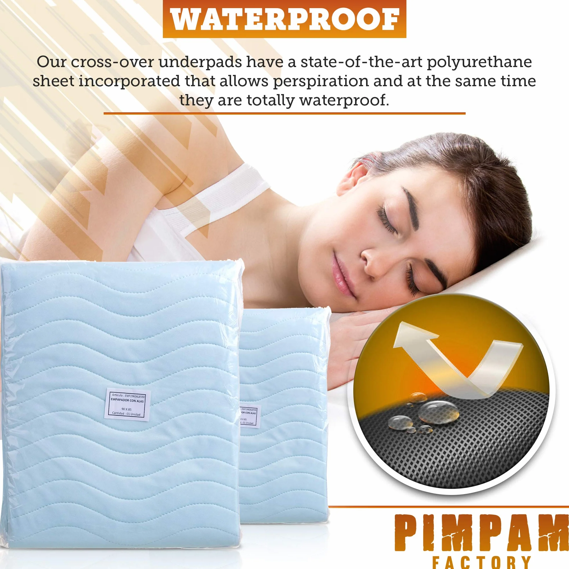PimPam Factory Podkładki do łóżka dla dorosłych Zmywalne 90 x 85 cm 5 warstw - Wodoodporny podkładkę wielokrotnego użytku - Super chłonny ochraniacz na łóżko - podkładki dla niemowląt