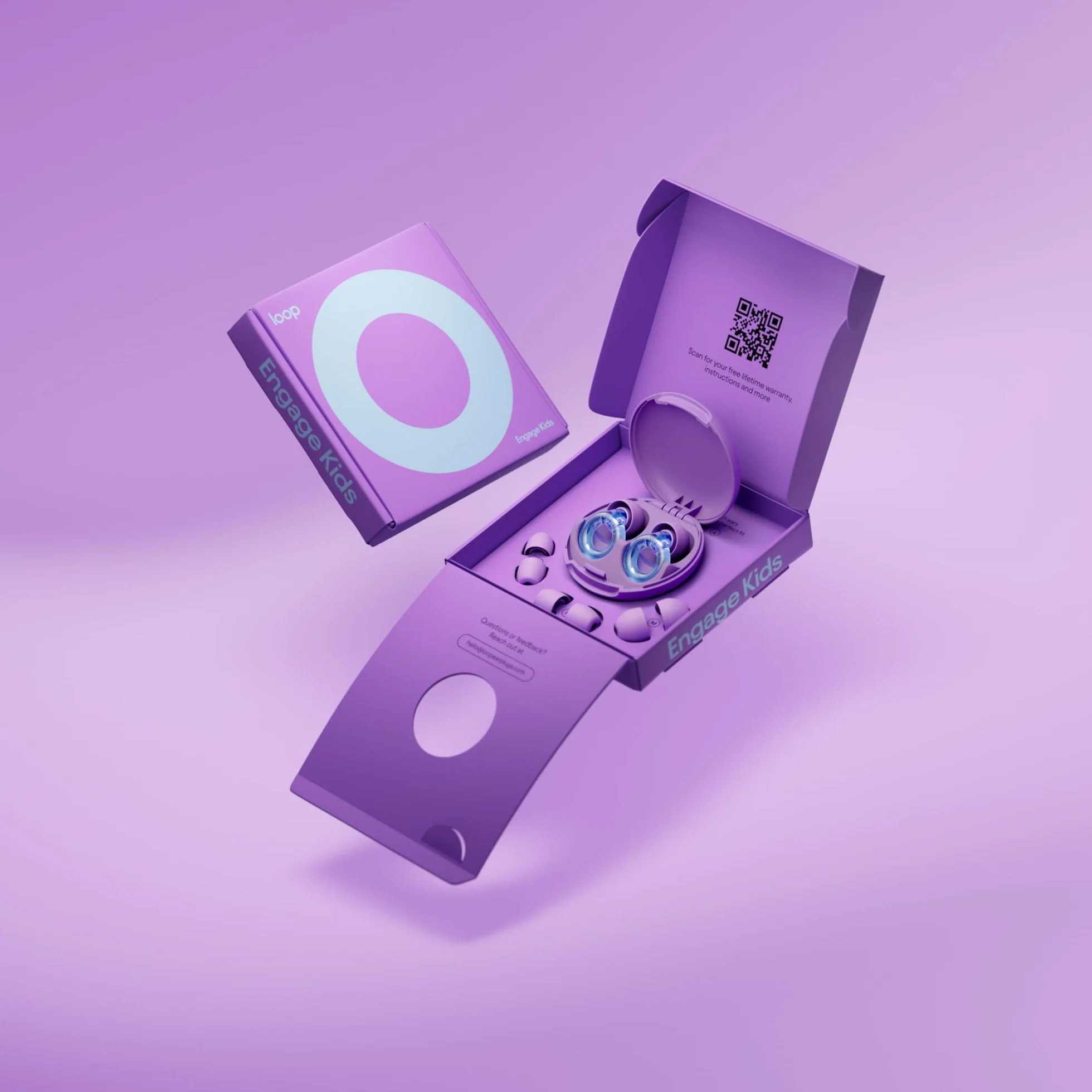 Loop Engage Kids 2 (6-12 lat) – dziecięce zatyczki do uszu tłumiące hałas 16 dB