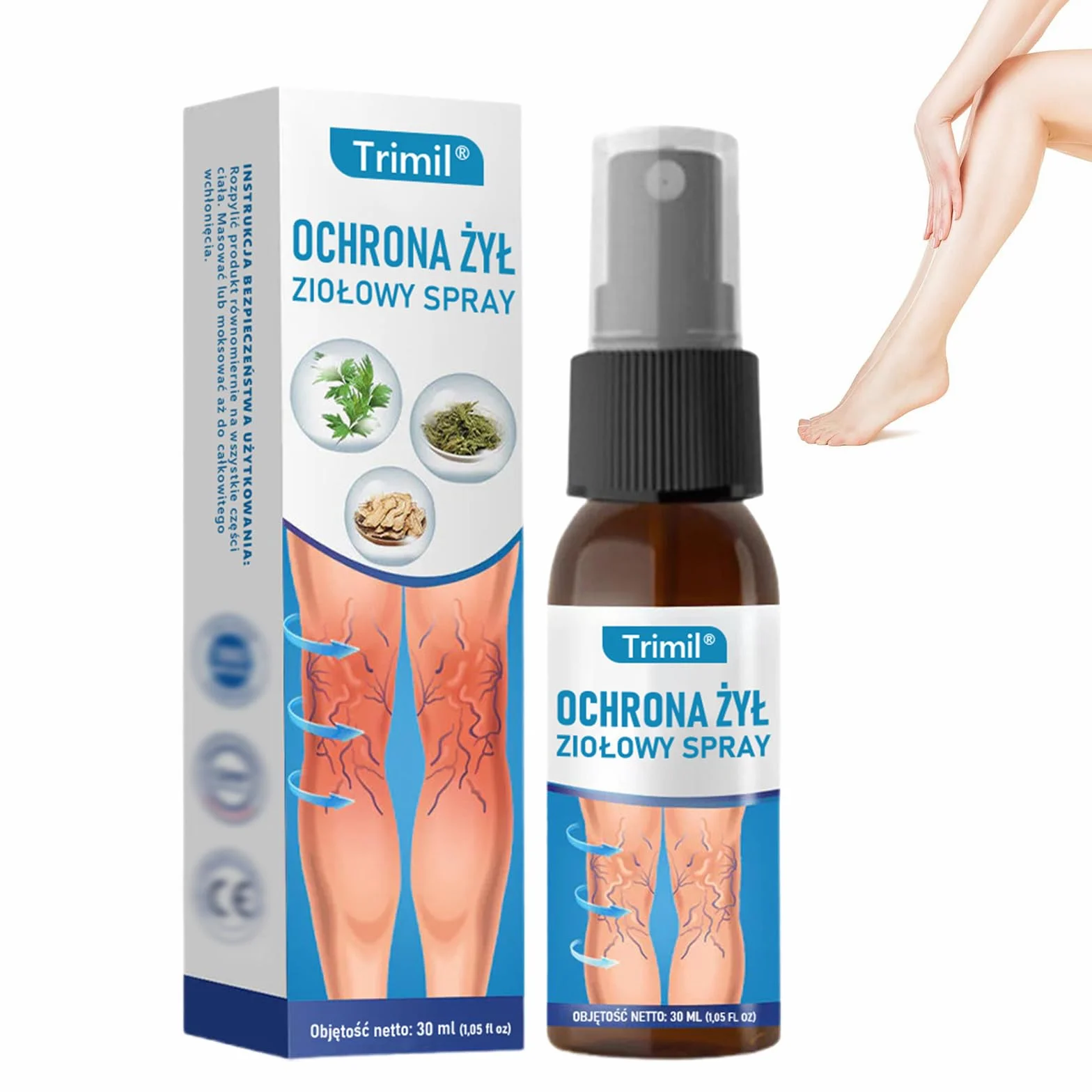 Trimil ziołowy Spray, profesjonalny spray do leczenia, Trimil Spray na Żylaki, Naturalne Spray na łydki przeciw żylakom (1)