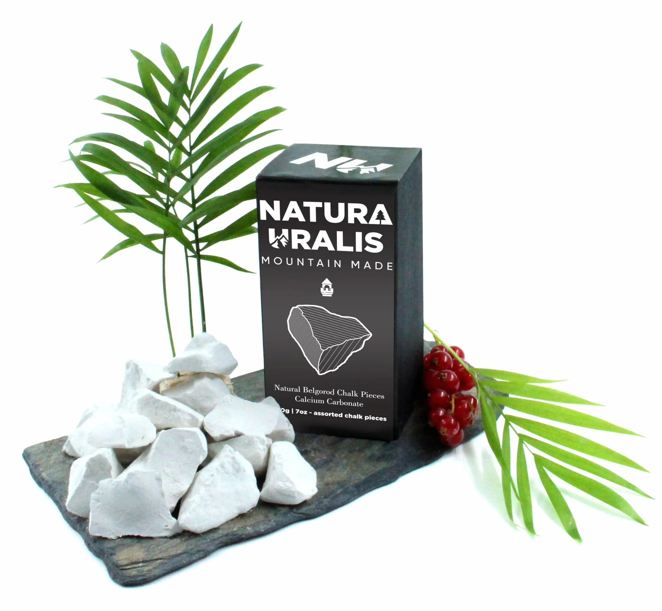 Natura Uralis Premium Belgorod Kawałki Tynkowe | 200g Białych Kawałków Wapiennych - Niesamowity Chrzęst, Satysfakcjonująca Ziemista, Aksamitna i Solidna Tekstura, Sensacja ASMR
