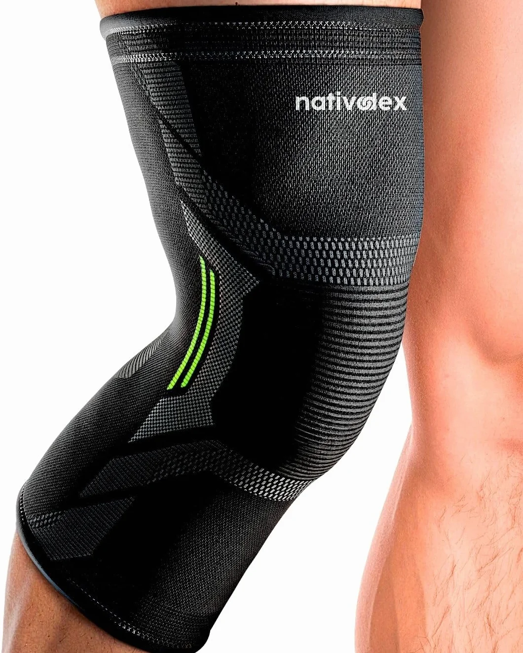 NativoDex Opaska uciskowa na kolana sportowe dla mężczyzn i kobiet - ochraniacze na kolana podtrzymujące więzadła, napięcie mięśni, dyskomfort stawów