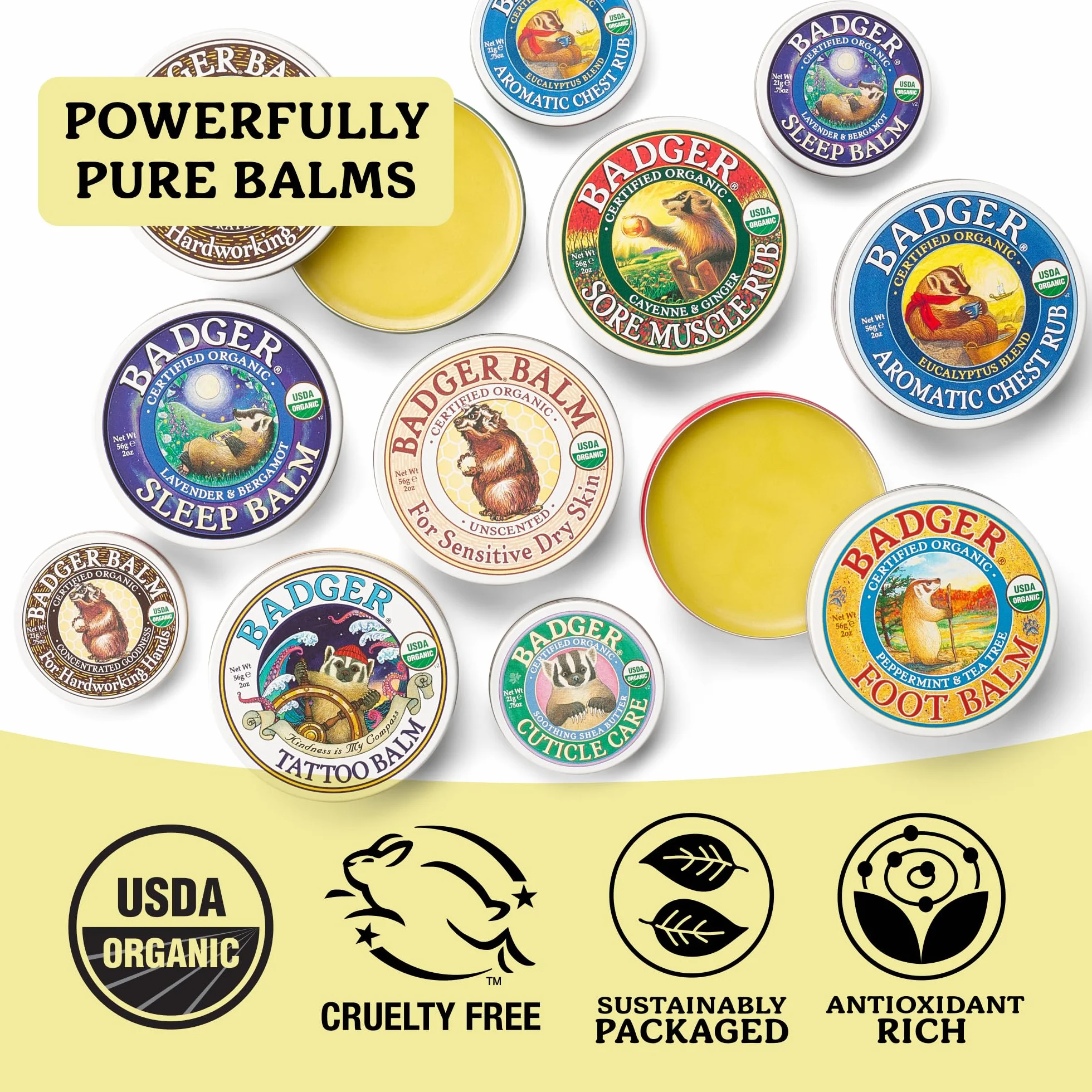 Badger Foot Balm – balsam do stóp, 1 opakowanie (1 x 56 g)