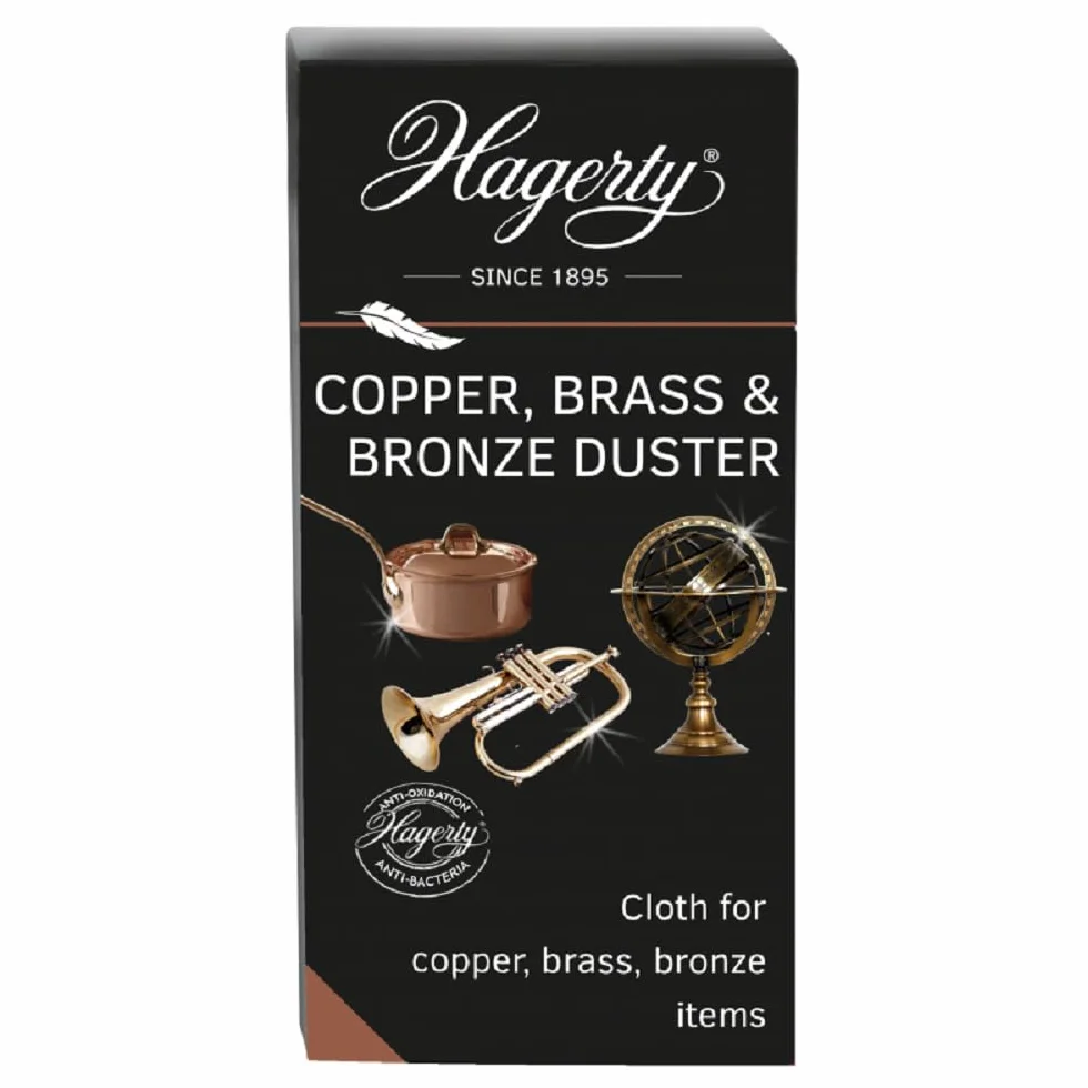HAGERTY Copper, Brass & Bronze Duster I Ściereczka polerująca miedź brąz i mosiądz I Ochrona przed utlenianiem I Ściereczka do czyszczenia waz miedzianych naczyń instrumentów I 36x55 cm