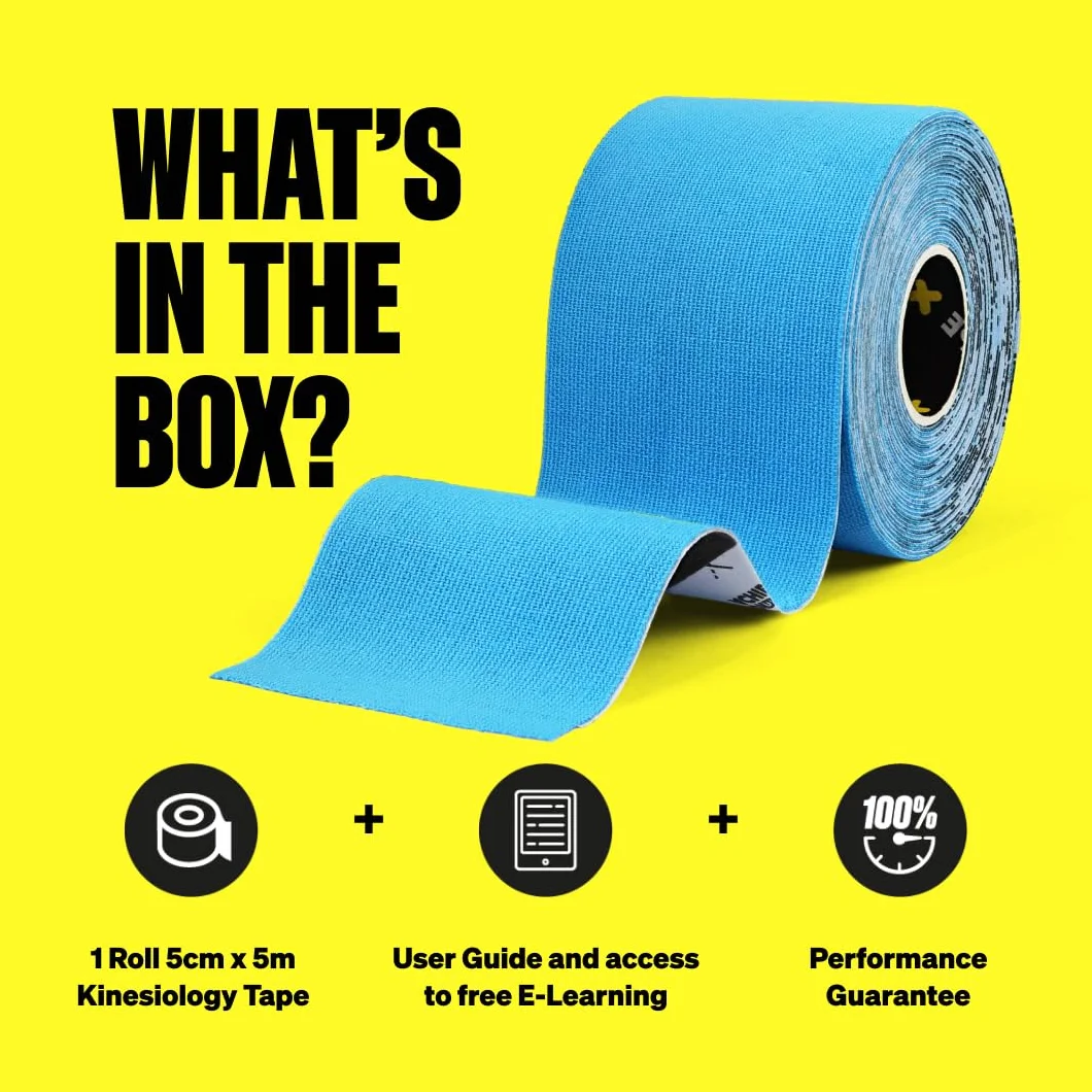 SPORTTAPE Taśma kinezjologiczna 5 cm x 5 m niebieska hipoalergiczna wodoodporna