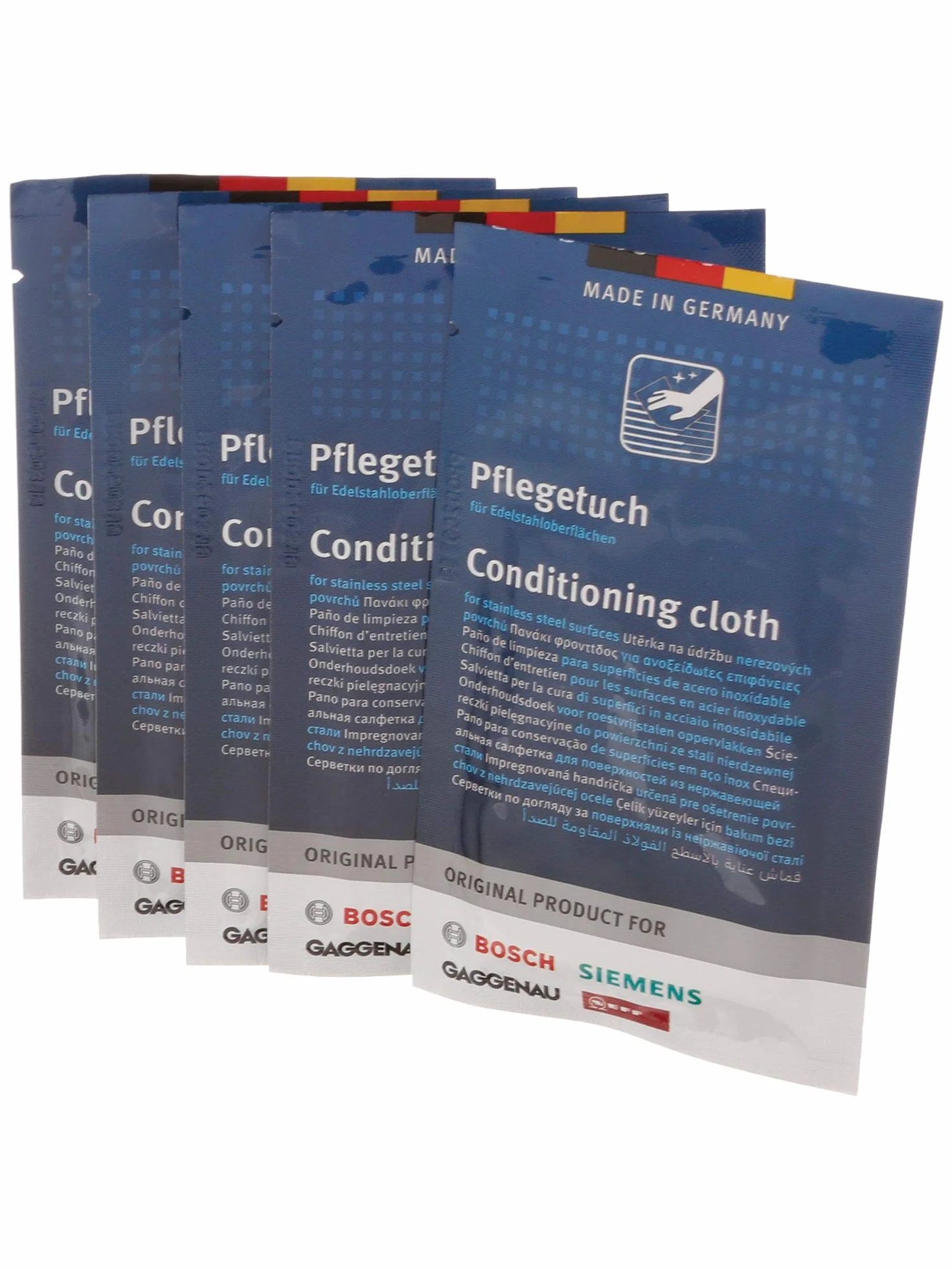 Produkt do pielęgnacji stali nierdzewnej 00312007 5 ściereczek Wymiana 00461554 00311134