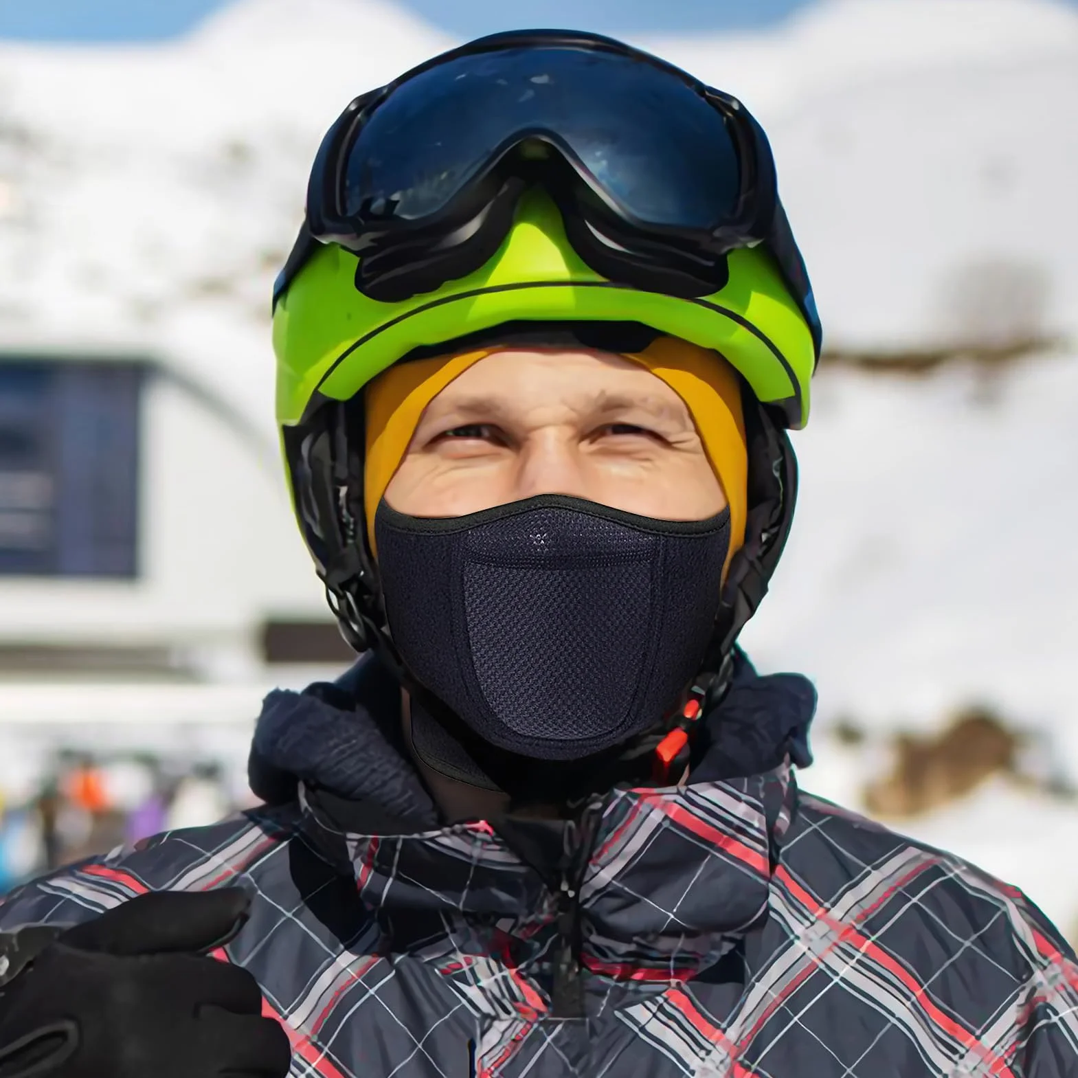 Półmaska narciarska wiatroszczelna oddychająca ochrona ciepła wygodne dopasowanie jazda rower wspinaczka snowboard