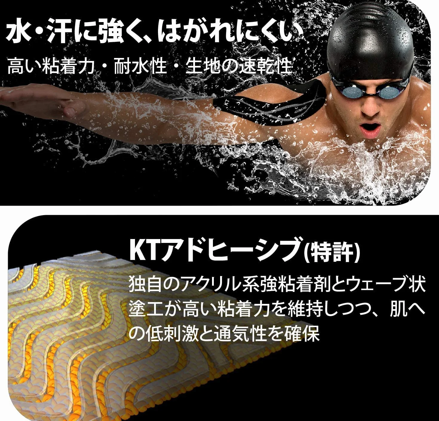 KT Tape Syntetyczna taśma kinezjologiczna Jumbo Uncut Pro, Jet Black, 38,1 m