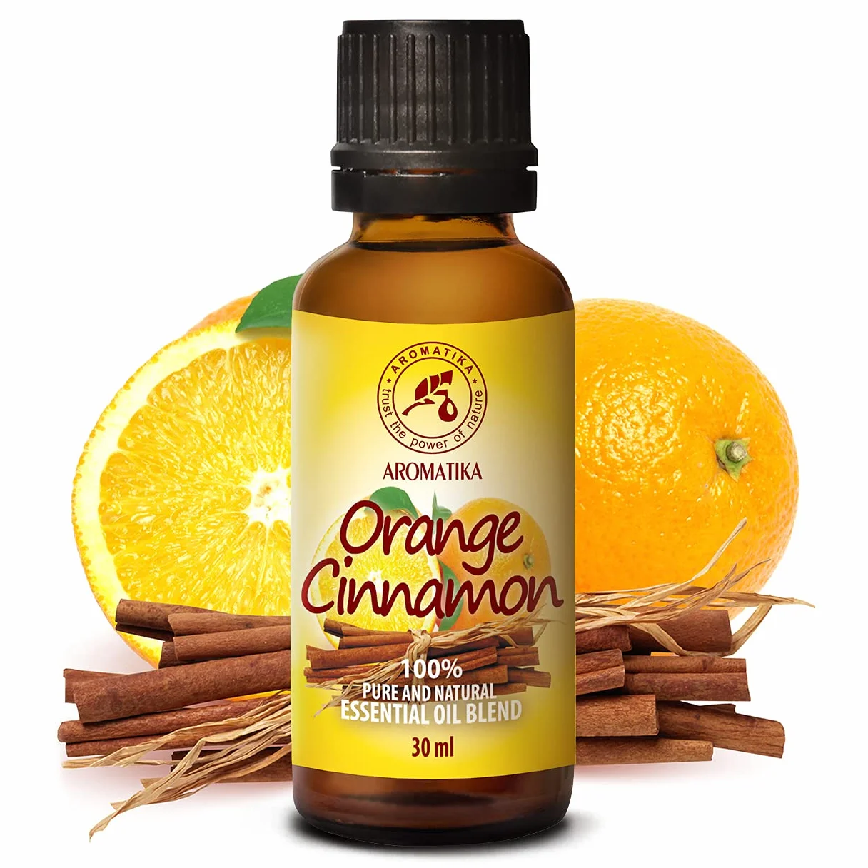 Fragrance Oil Blend 30ml - The Mix Natural Essential Cinnamon - Orange Oils - Best for Aromatherapy - Oil Burner - for Calming - Beauty - Relaxation - Glass Bottle