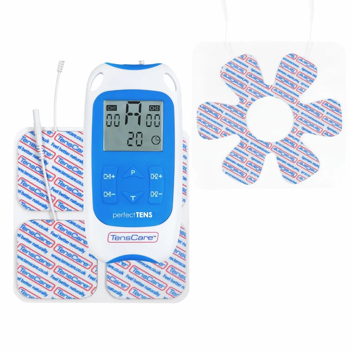 TensCare Perfect TENS urządzenie TENS łagodzące ból pleców bioder nóg ramion artretyzmu rwy kulszowej + elektrody E-SF150