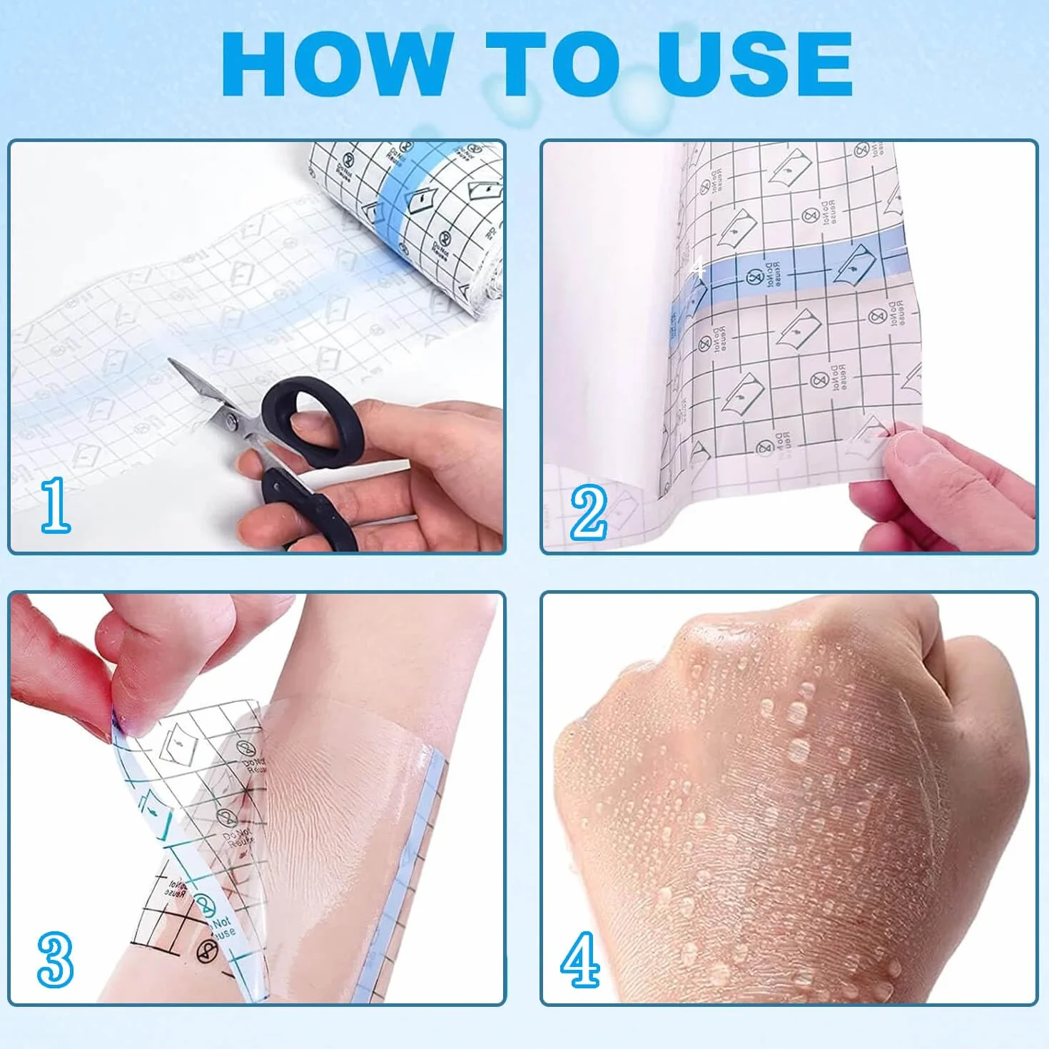 Tattoo Second Skin 15cm*5m Second Skin(With Scissors) Waterproof Bandage 丨Second Skin Tattoo Cover,Clear Plaster for Tattoo for Wrists, Shoulders, Arms, Wound Dressing, Protective Shield