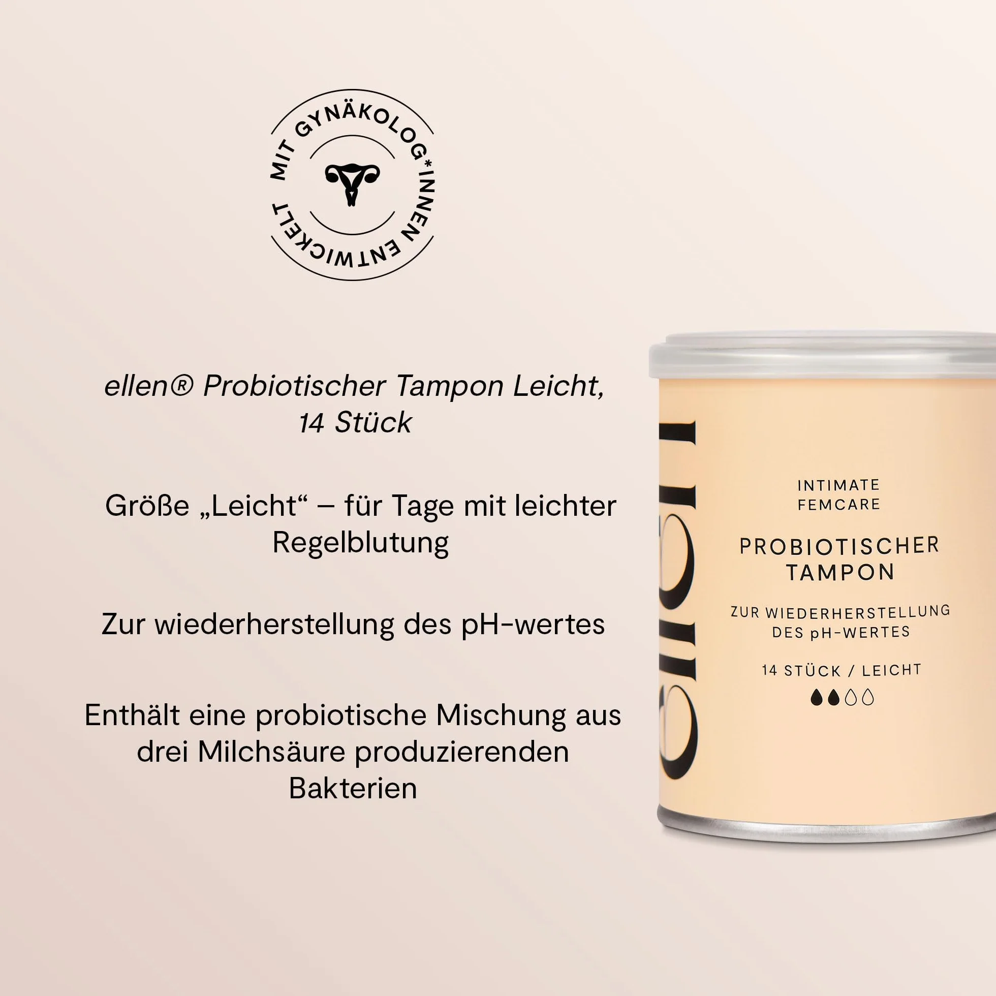 ellen tampony probiotyczne 14 sztuk delikatna pielęgnacja dla zdrowia pochwy
