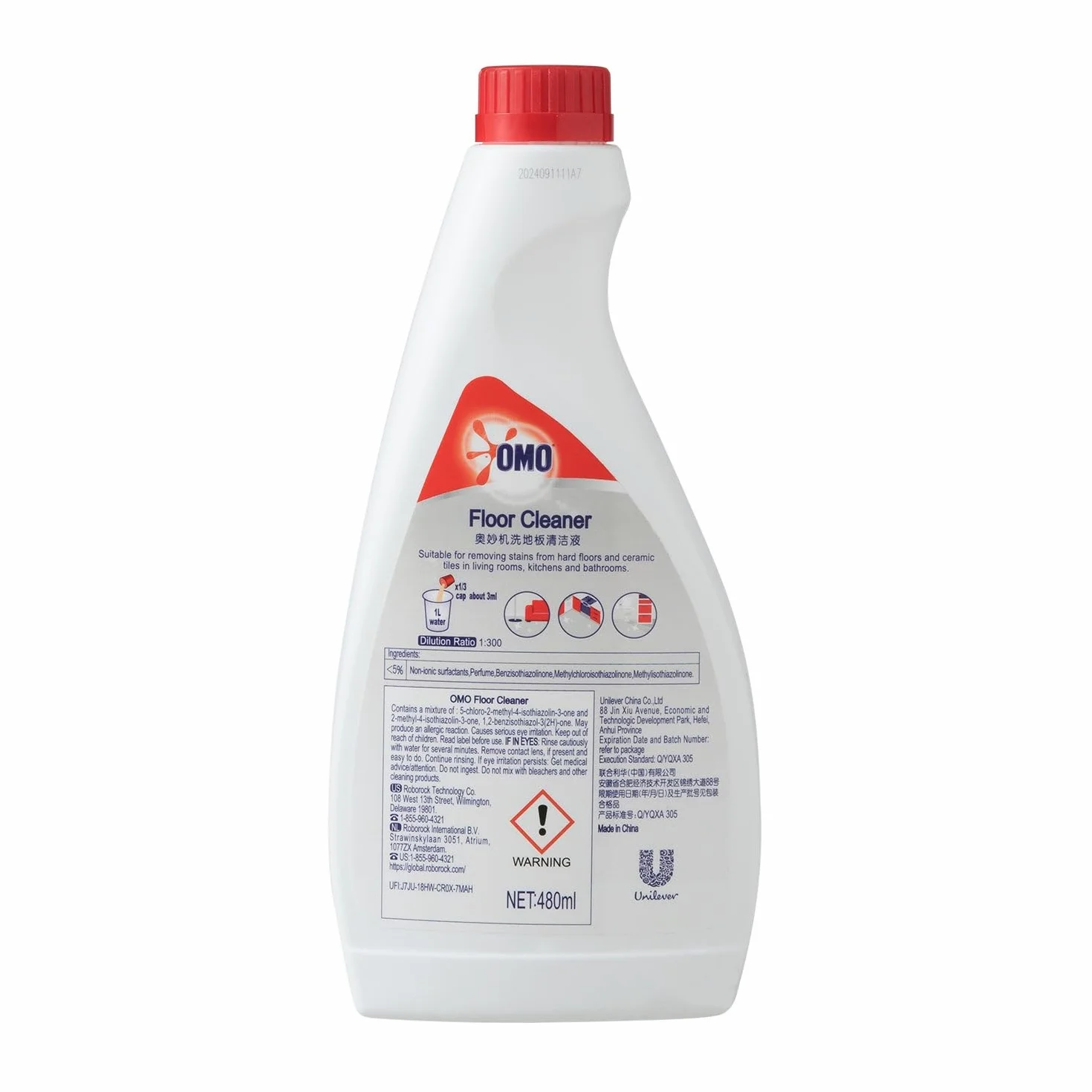 Roborock Oficjalny oryginalny środek do czyszczenia podłóg, do Dyad Pro Combo/Dyad Pro i wszystkich robotów Roborock, stosunek rozcieńczenia 1:300, 480 ml