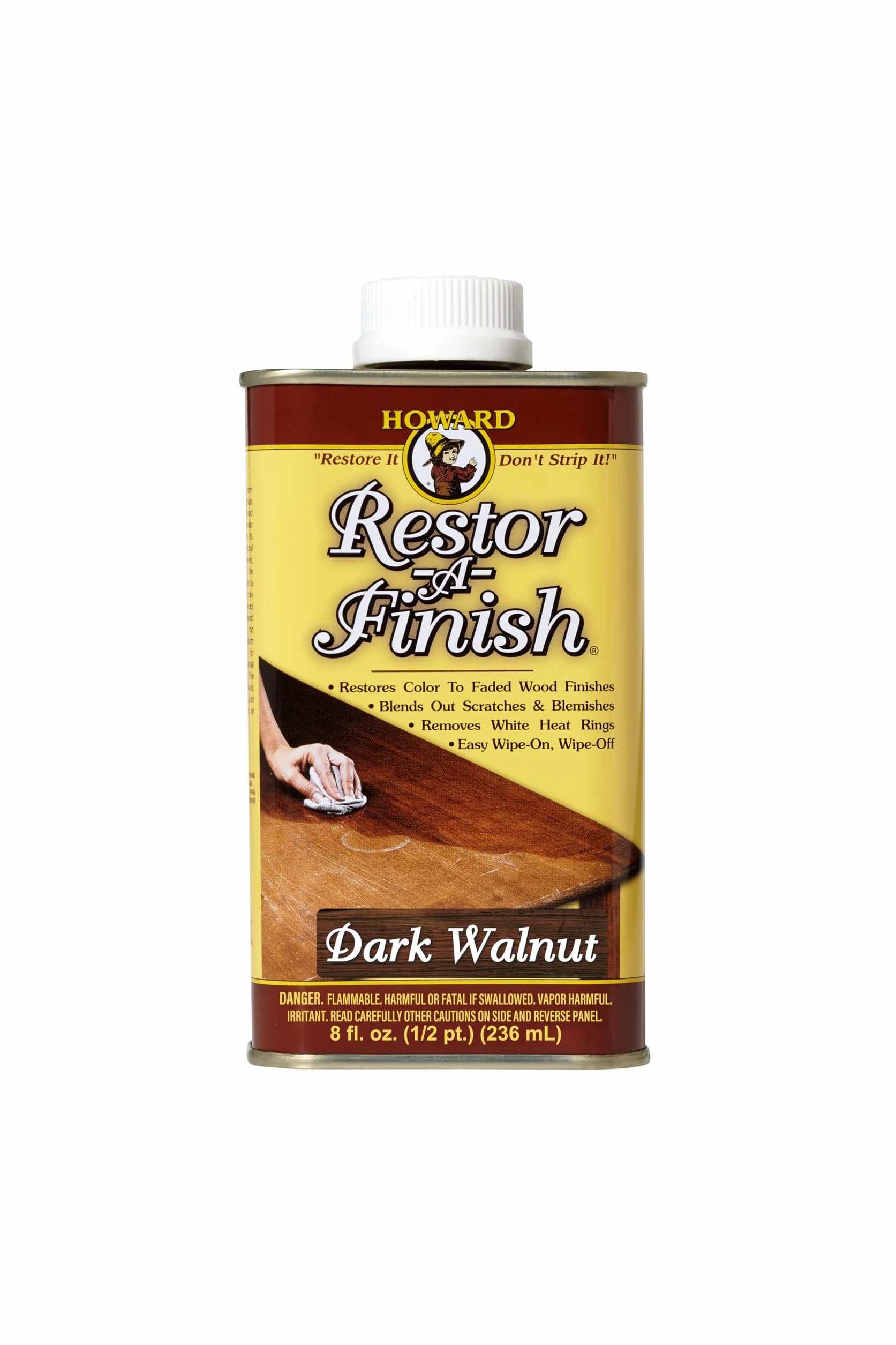 Howard Restor-A-Finish Dark Walnut RF6008 przywraca oryginalne wykończenie drewnianych mebli 236 ml