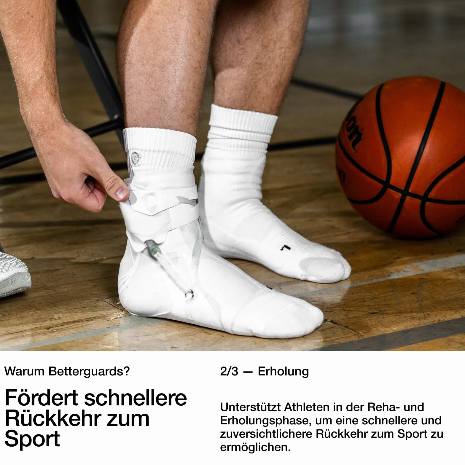 BETTERGUARDS 3.0 Bandaż na Kostkę XXL Lewy Biały – Ochrona Sportowa