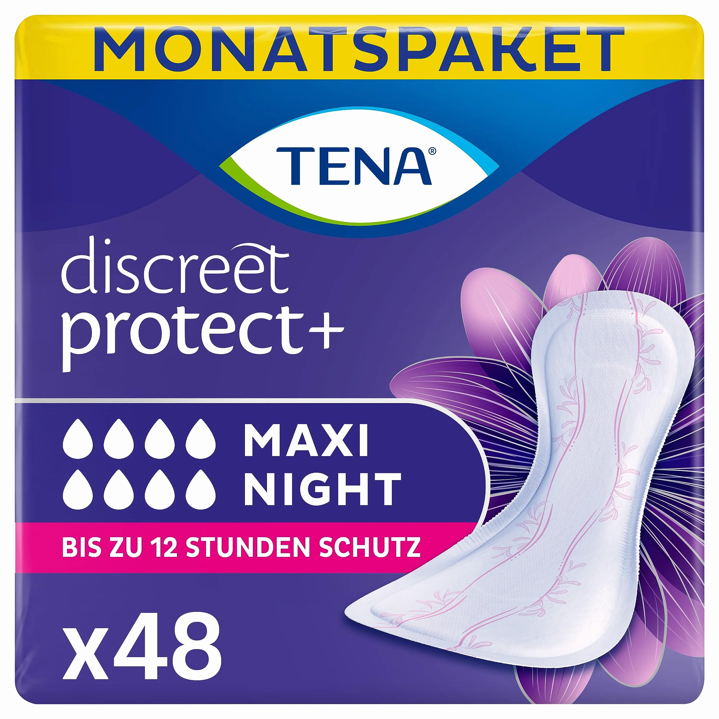 Tena 7322540892703 Podpaski, Maxi Night, 48 Sztuk