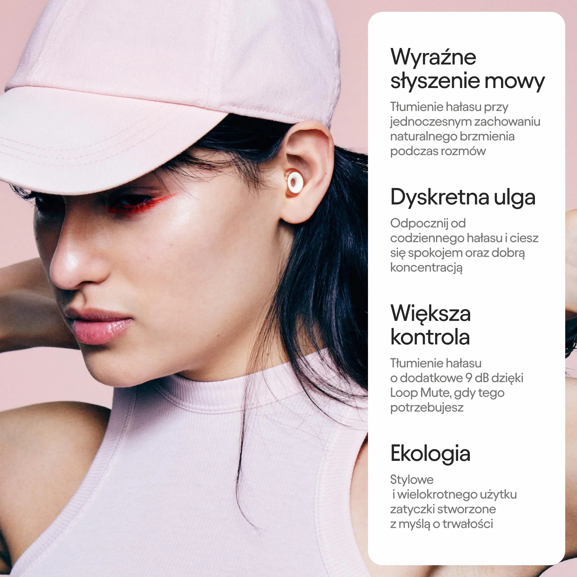 Loop Engage 2 Plus zatyczki do uszu tłumienie 16 dB Mute wyciszenie