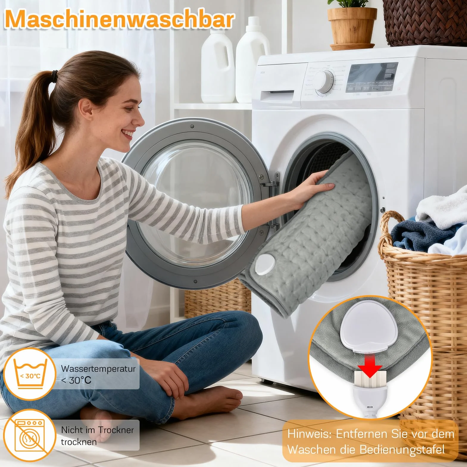Nigecue 43 x 84 cm poduszka grzewcza z automatycznym wyłączaniem, szybka technika ogrzewania, elektryczna poduszka grzewcza z 9 stopniami ogrzewania, ochrona przed przegrzaniem, wyświetlacz LED, koc