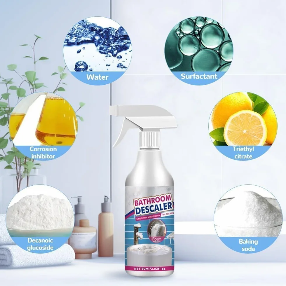 3 sztuki pianek do kąpieli, 60 ml, Stubborn Stains Cleaner, środek do czyszczenia piany, silny środek do czyszczenia deskali, uniwersalny środek do czyszczenia bąbelków, 3 niebieskie gąbki