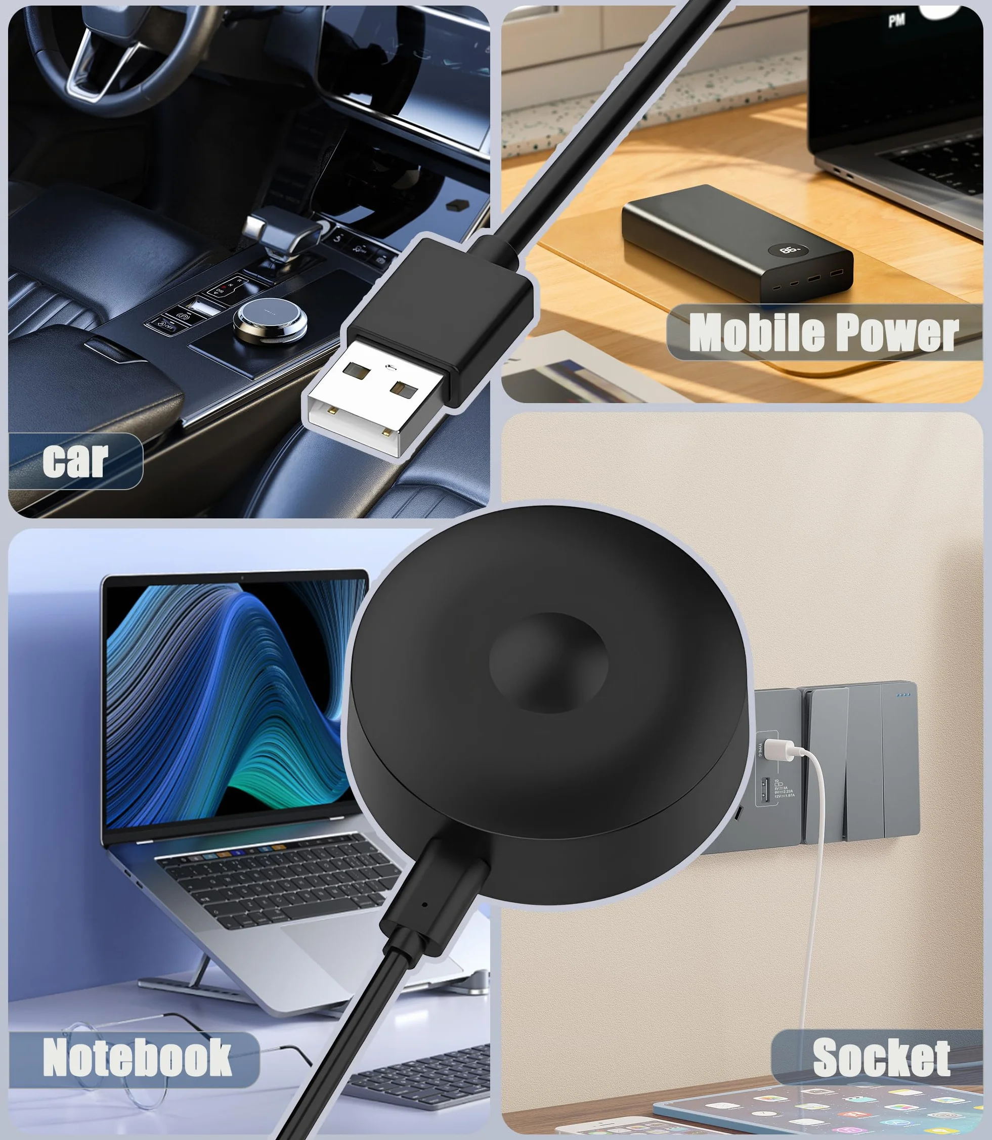 Ładowarka magnetyczna IPX7 do Braun Oral B IO10 IO9 IO8 IO7 z adapterem USB-C i etui