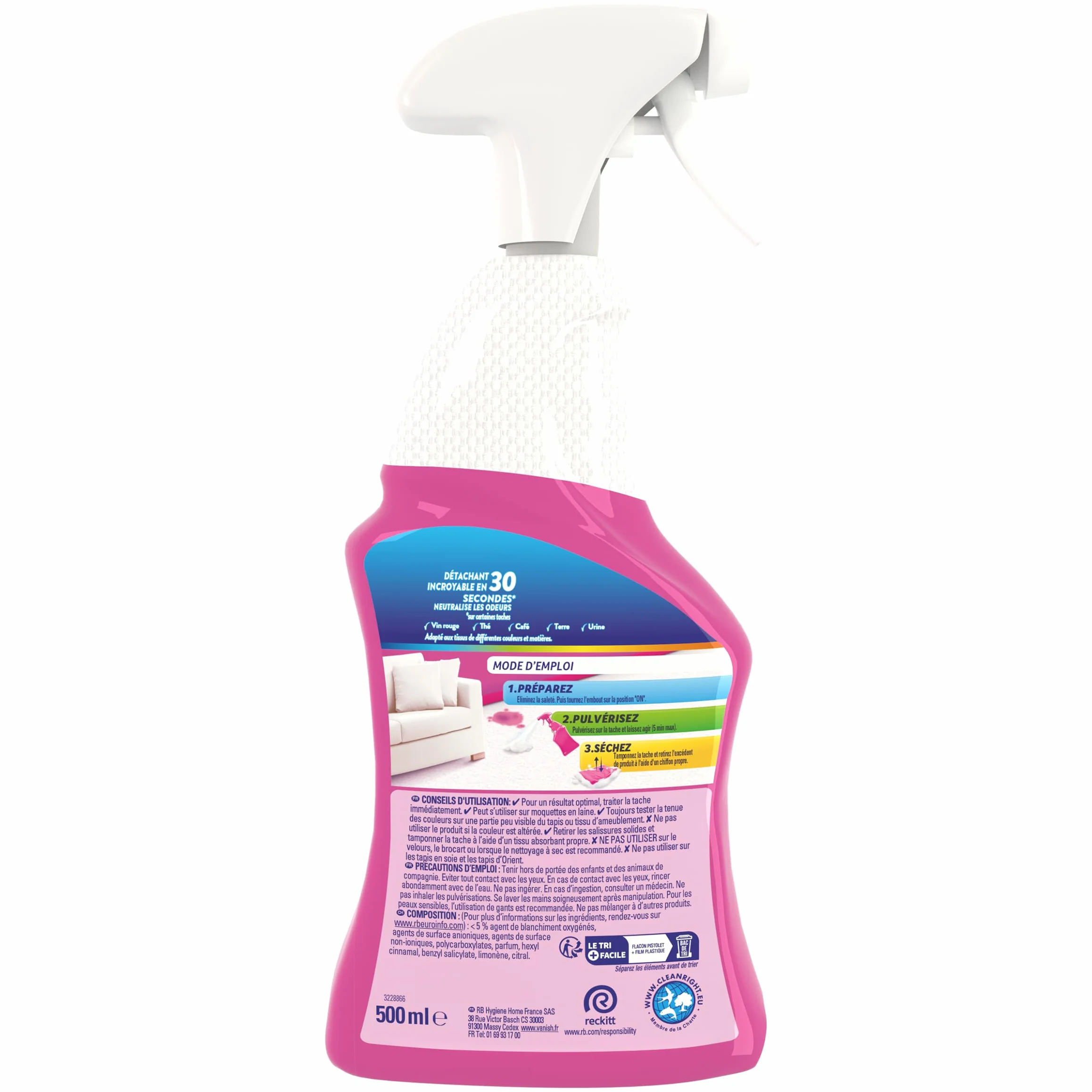 Vanish Oxi Action Suchy Pistolet Do Usuwania Plam 750 ml Spray 500 ml