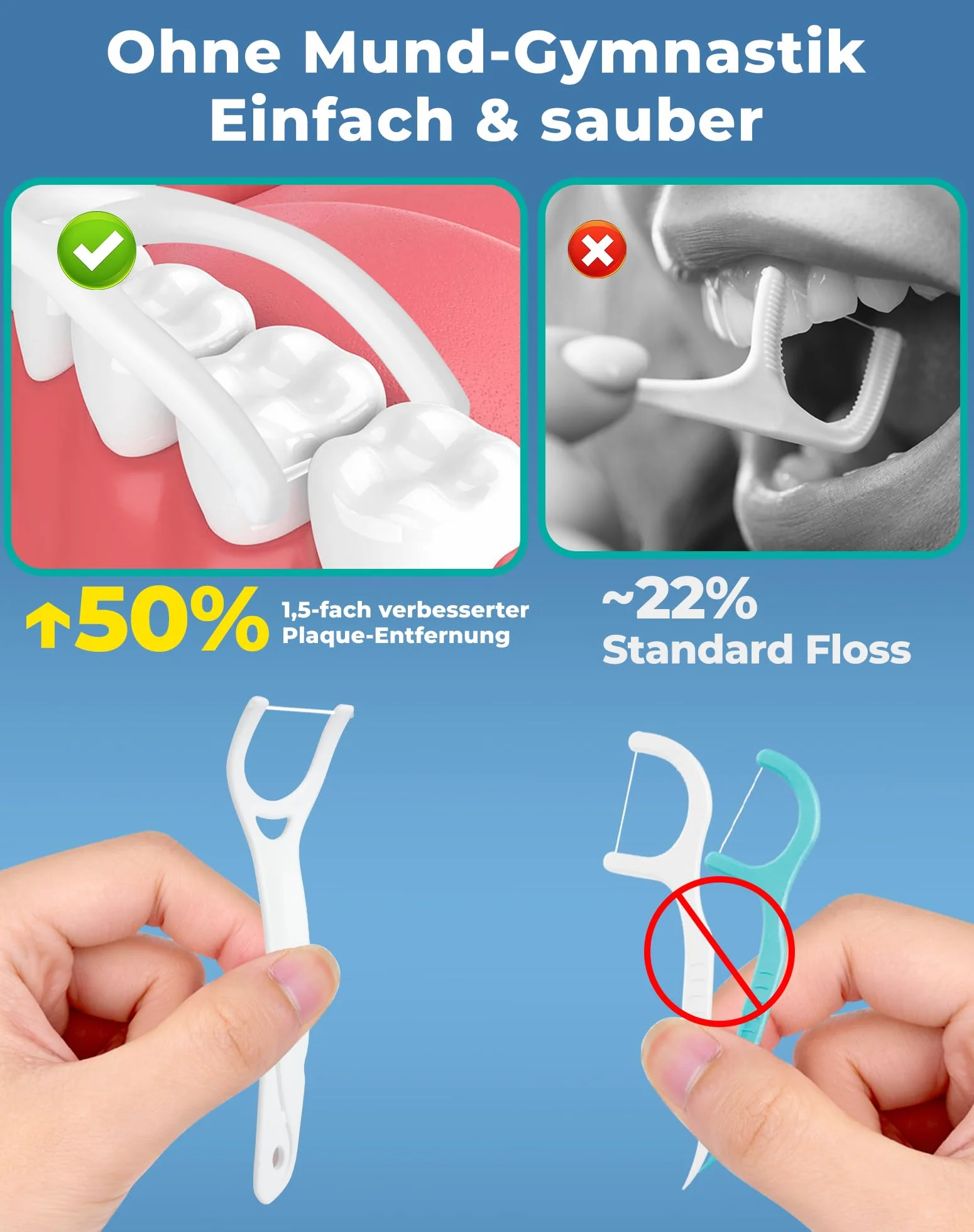 Y-From patyczki z nicią dentystyczną Y Shaped Floss Picks 150 sztuk