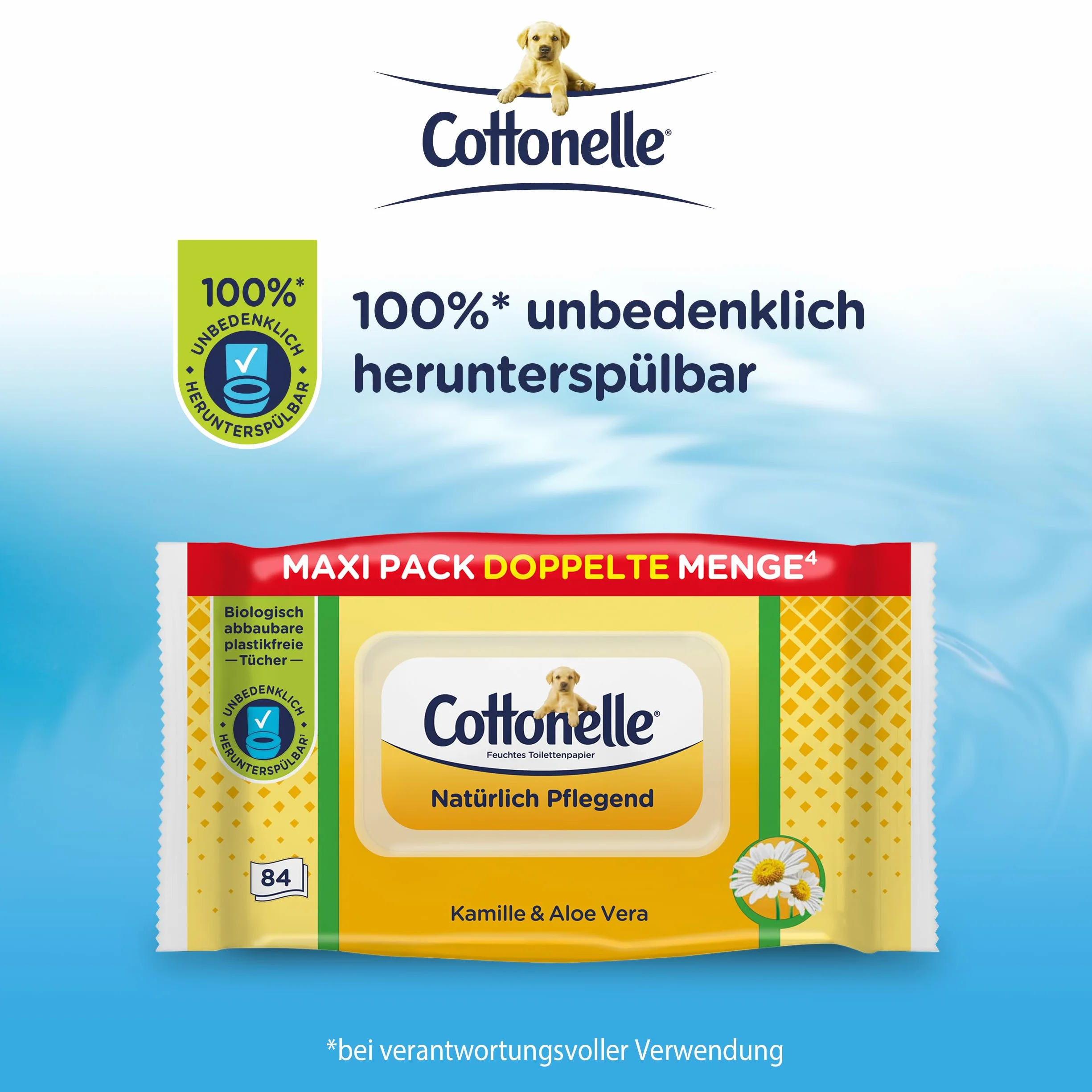 Cottonelle Wilgotny papier toaletowy rumianek i aloes biodegradowalny 84 chusteczki nawilżane