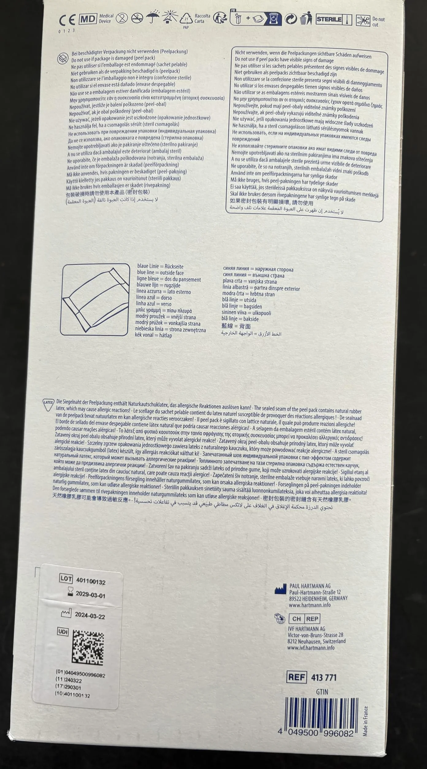 Paul Hartmann AG Kompresy ssące sterylne 10 x 20 cm, 25 sztuk