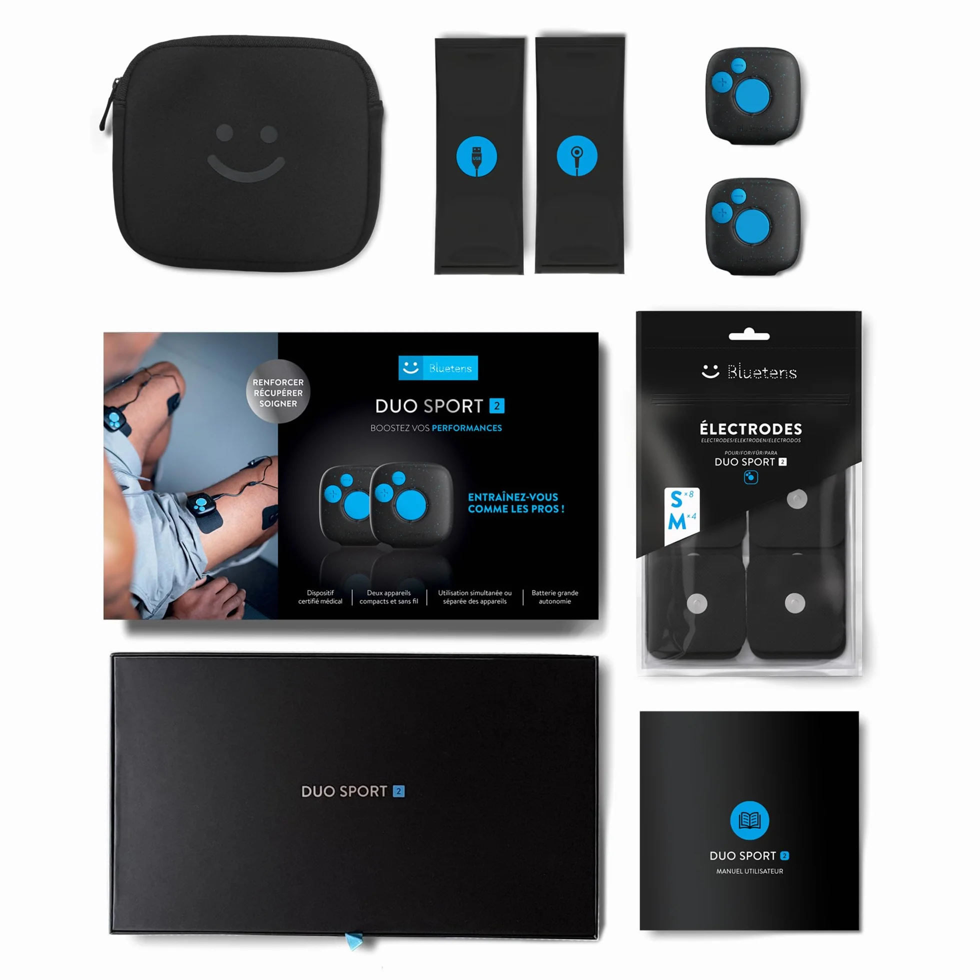 Bluetens Duo Sport 2 Bezprzewodowy Elektrostymulator EMS, Elektrostymulacja Mięśni i Łagodzenie Bólu