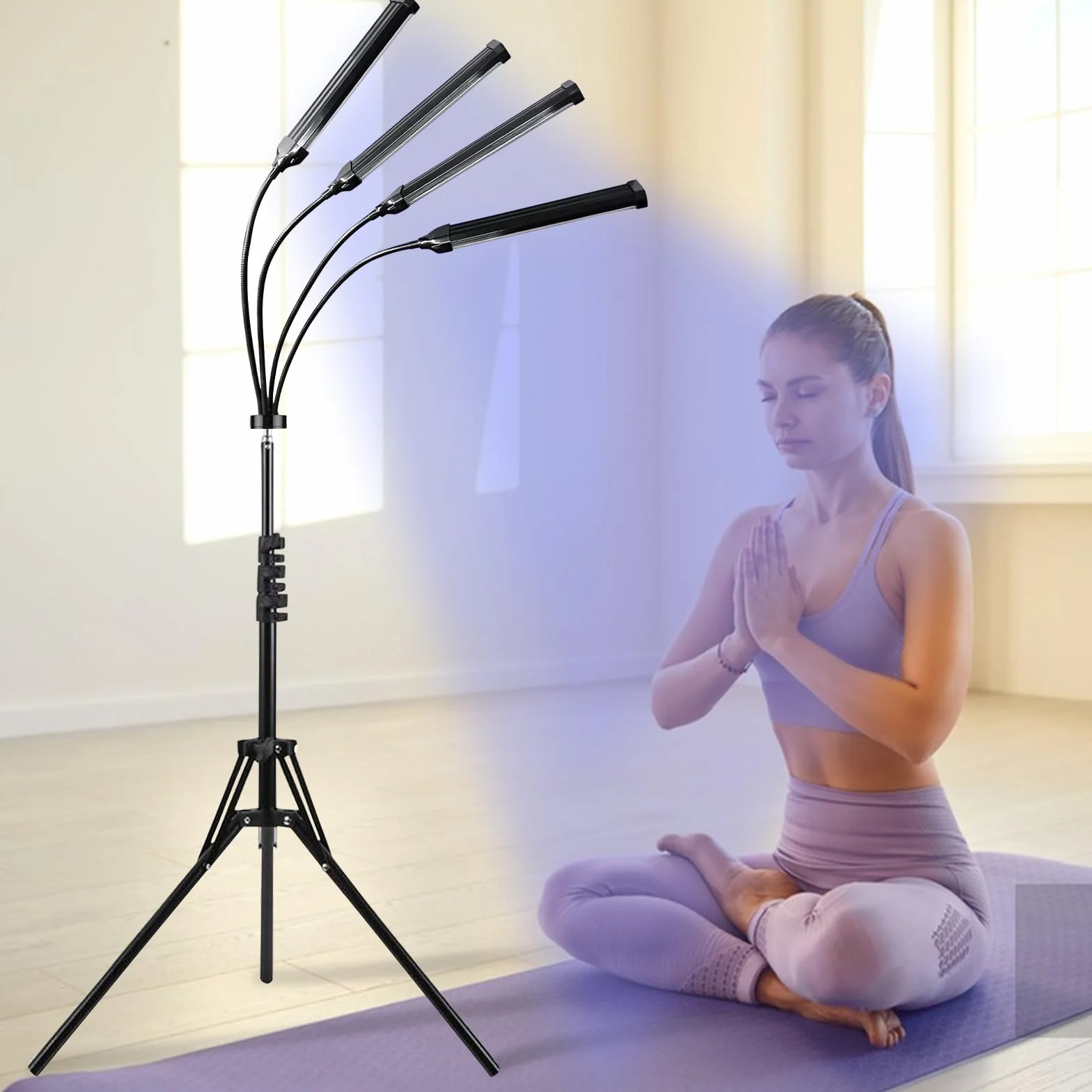 Solarium do domu 40W 420 diod LED 460 nm z 4 regulowanymi szyjami do opalania twarzy i ciała