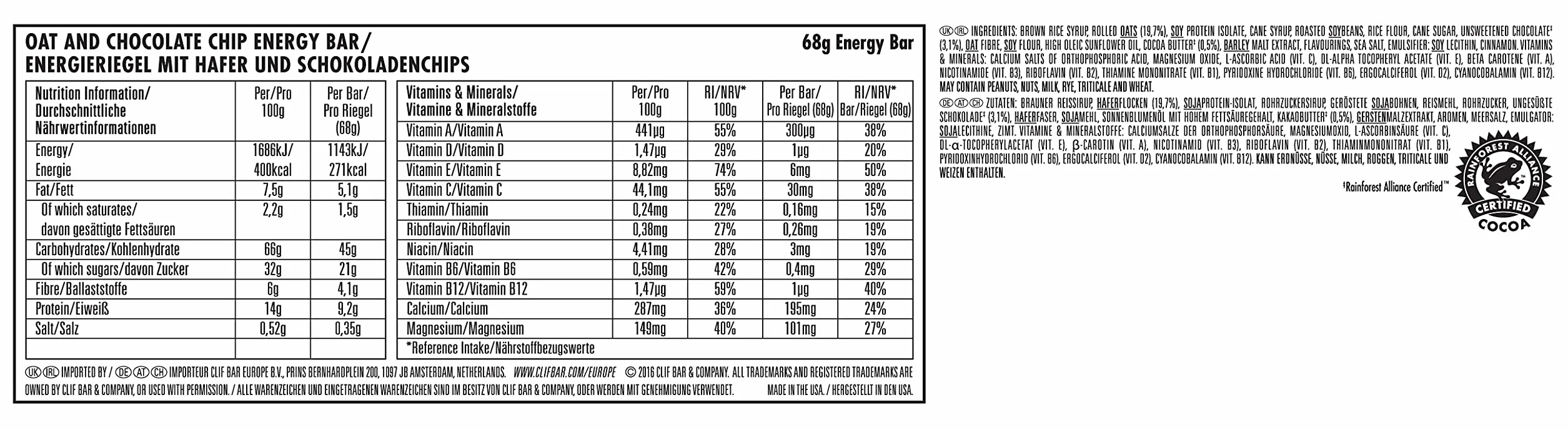 CLIF Bar Pakiet próbny batonik energetyczny masło orzechowe 18 sztuk