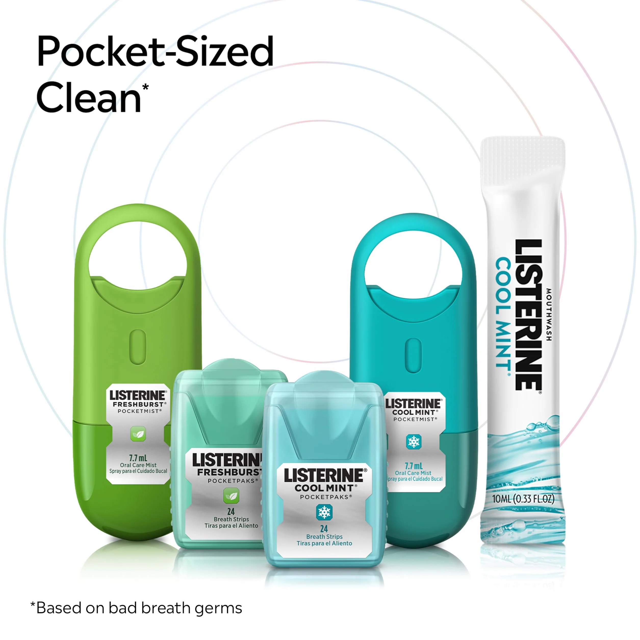 3 paski oddechowe Listerine PocketPaks, Cool Mint, dozowniki – dla chłodnego miętowego oddechu