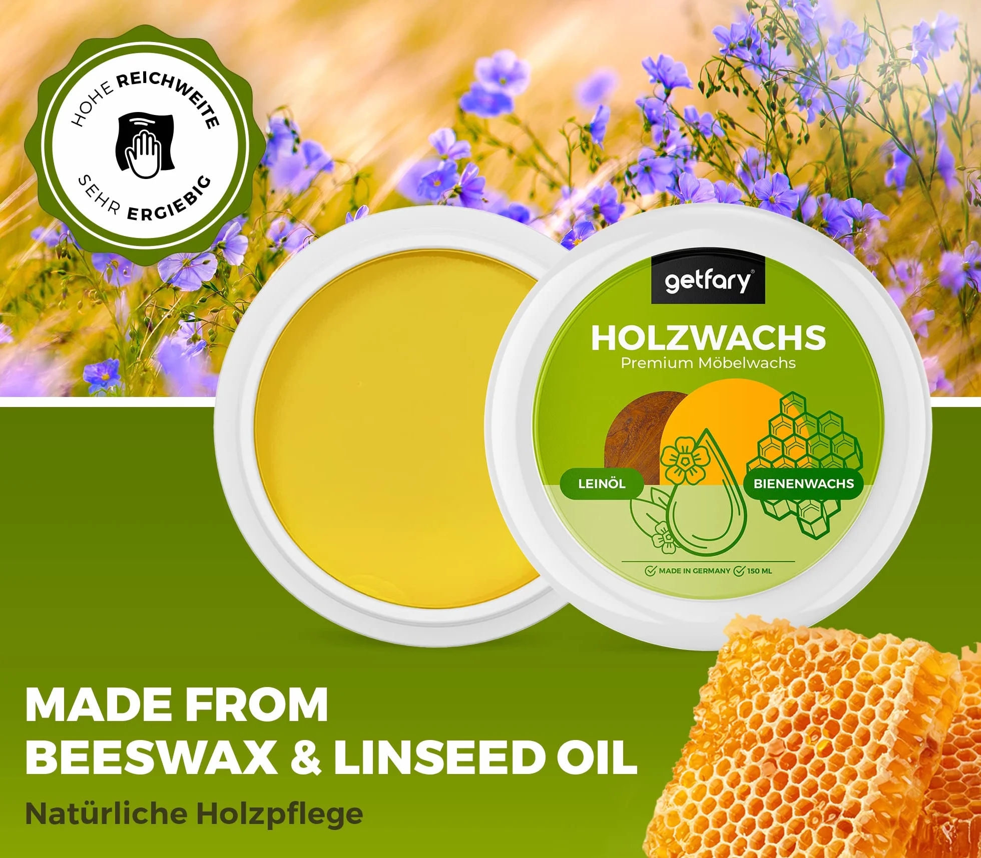 Naturalny wosk do drewna bezbarwny z wosku pszczelego i oleju lnianego