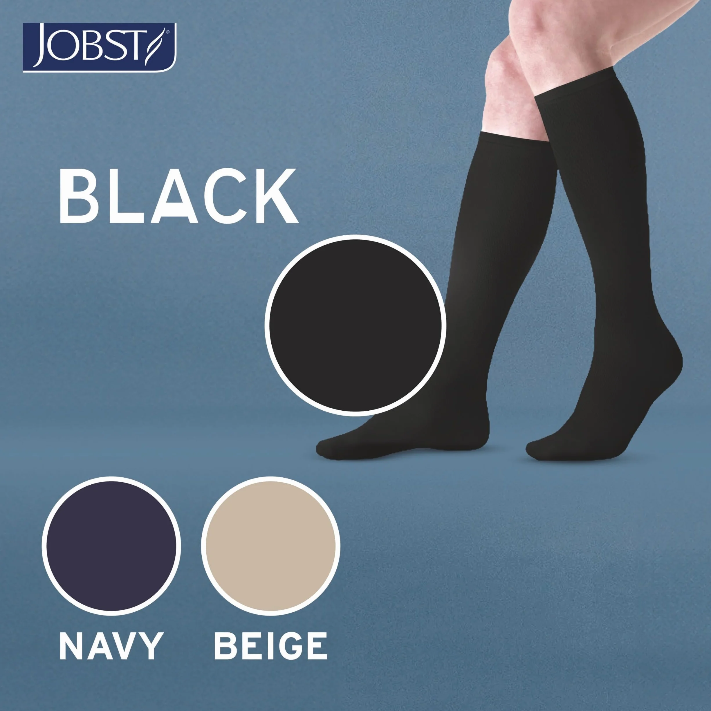 JOBST Pończochy podróżne przeciwzakrzepowe, czarne, rozmiar 4, bawełna 33%