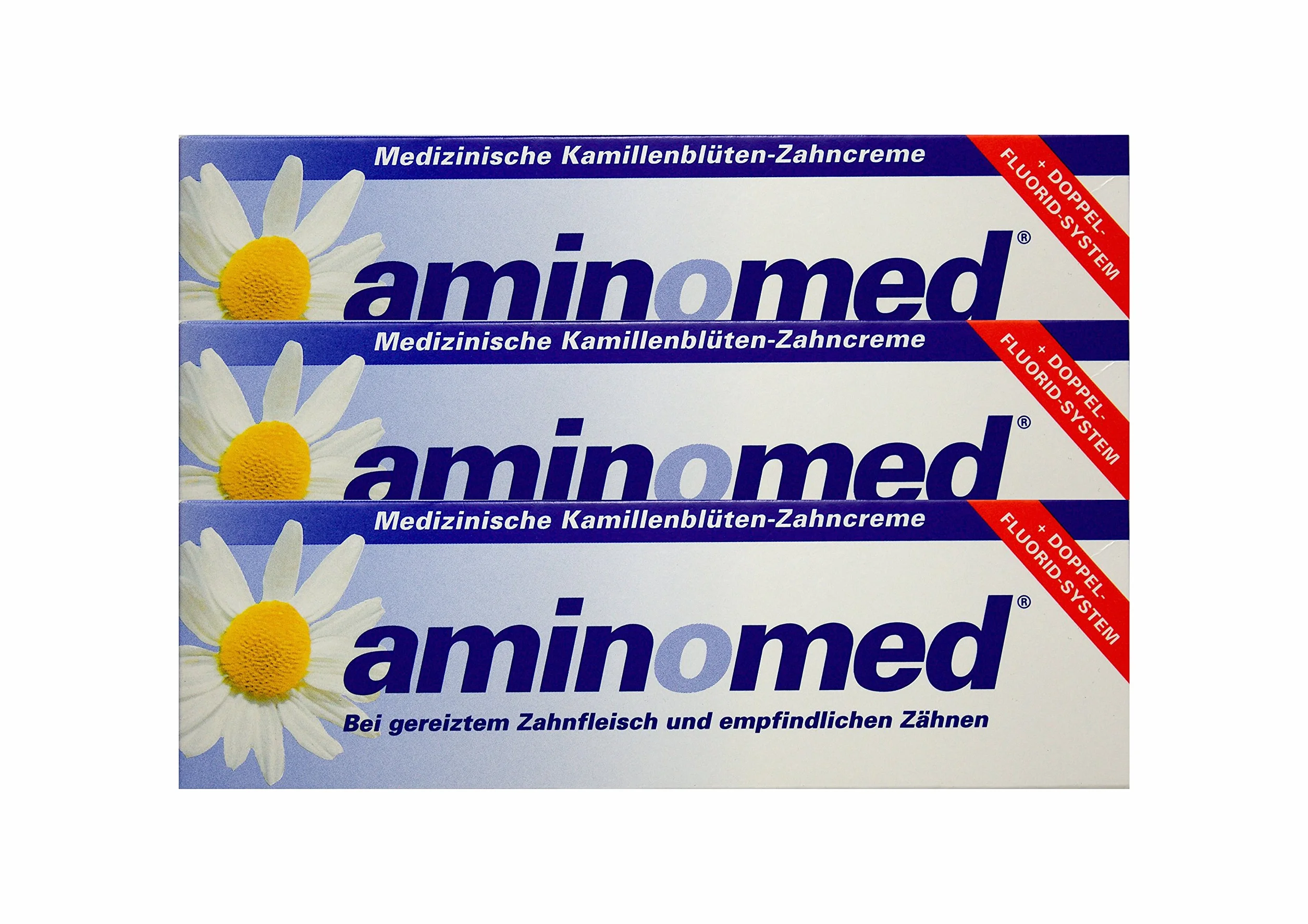 Skyvov 3 x 75 ml Aminomed kwiaty rumianku mus do wrażliwych zębów i podrażnionych dziąseł
