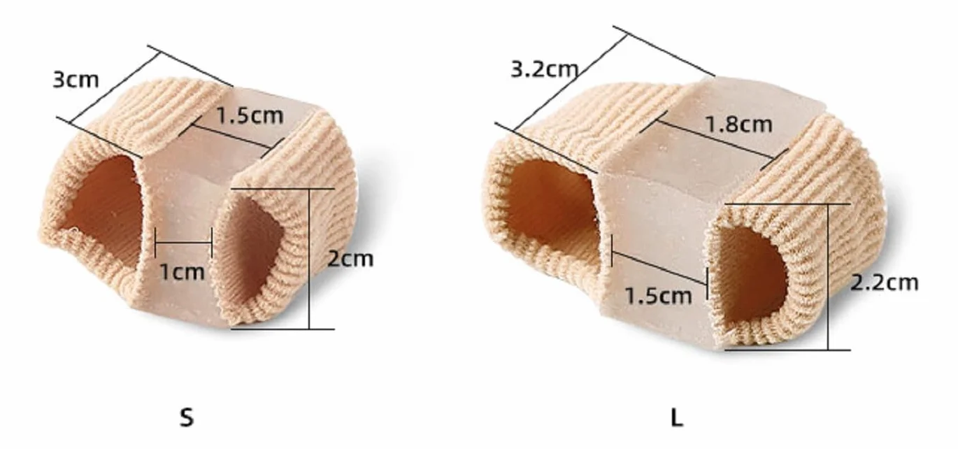 Separator Palców do Haluksów Korektor Hammer Toes Big Toe Stretcher i Prostownica Wygodne miękkie Włókno 2 Pary S+L