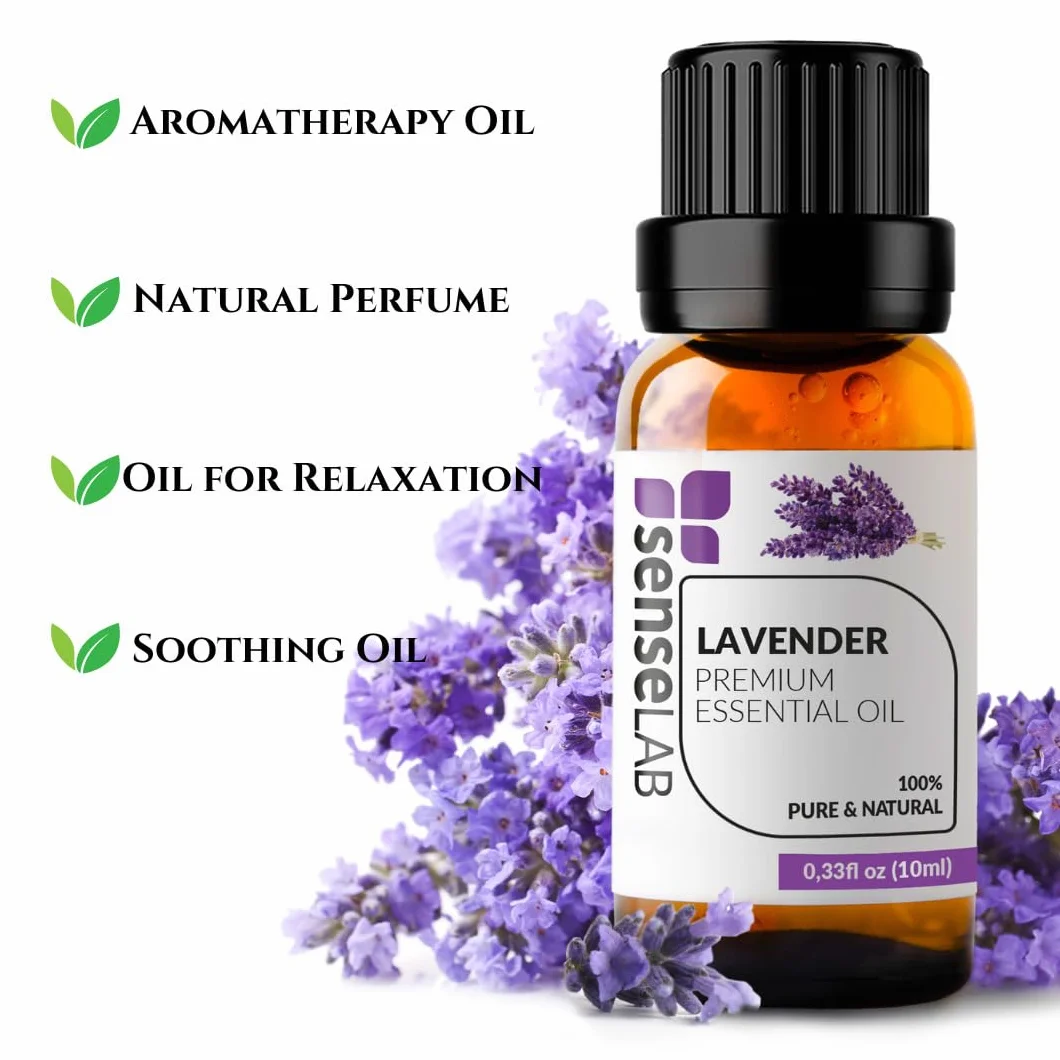 SenseLAB Olejek eteryczny lawendowy - 100% czysty naturalny olejek lawendowy o jakości terapeutycznej do dyfuzora aromaterapeutycznego - Olejek relaksujący i kojący (10 ml)