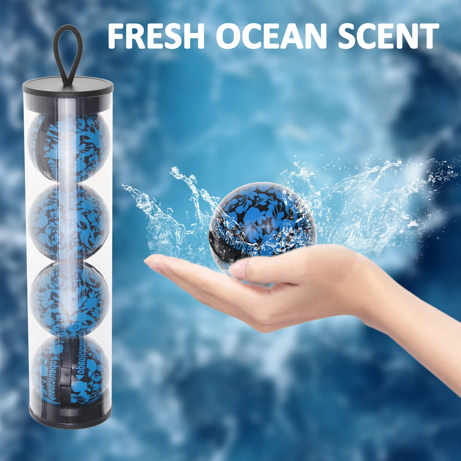Eco-Fused Kulki Dezodoryzujące do Trampek, Szafek, Torebek Gimnastycznych - 8 Opakowań - Neutralizują Zapach Potu - Doskonałe Również do Domów, Biur i Samochodów - Zapach Lnu i Oceanu