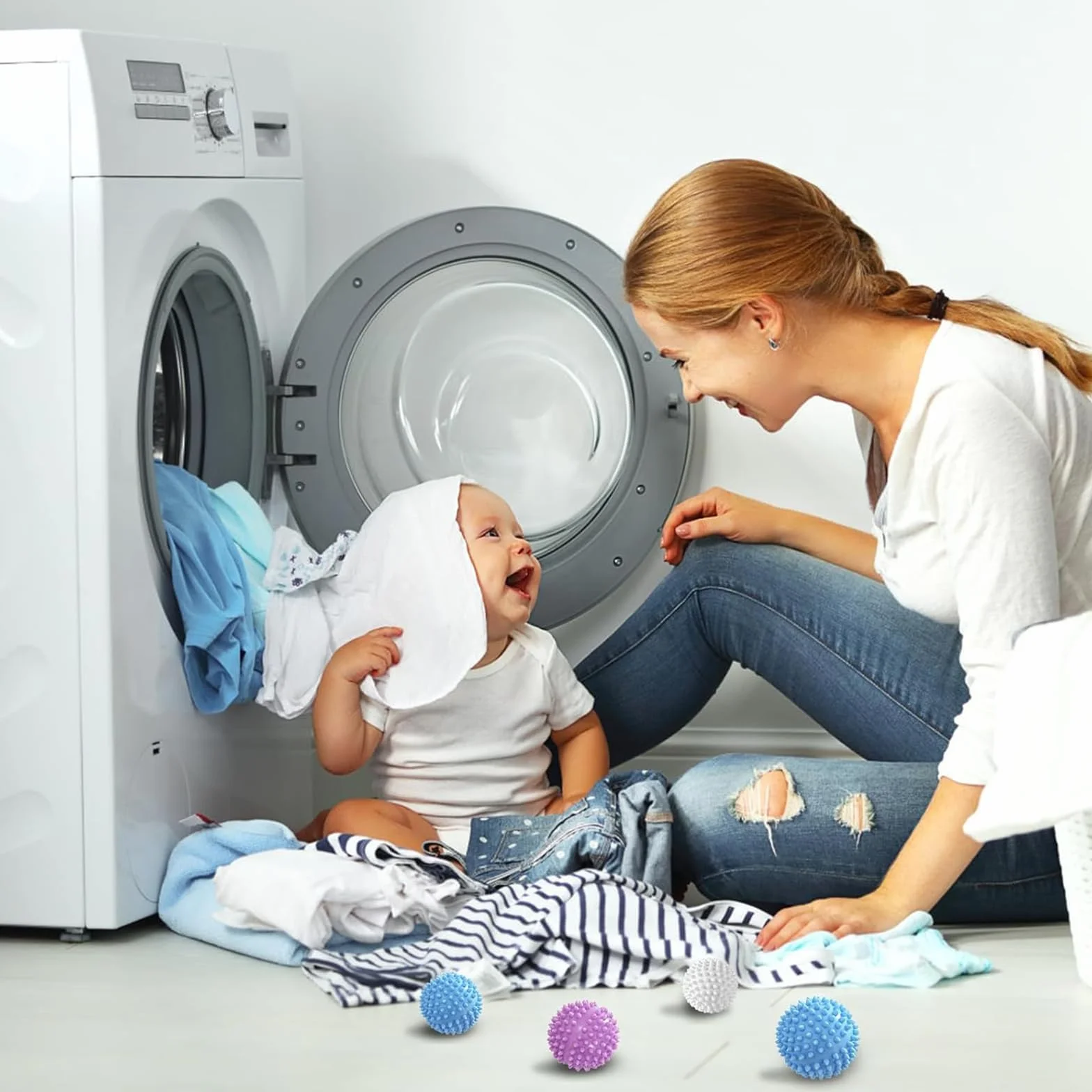 6 sztuk piłek wielokrotnego użytku, do suszenia w pralce, do suszarki bębnowej