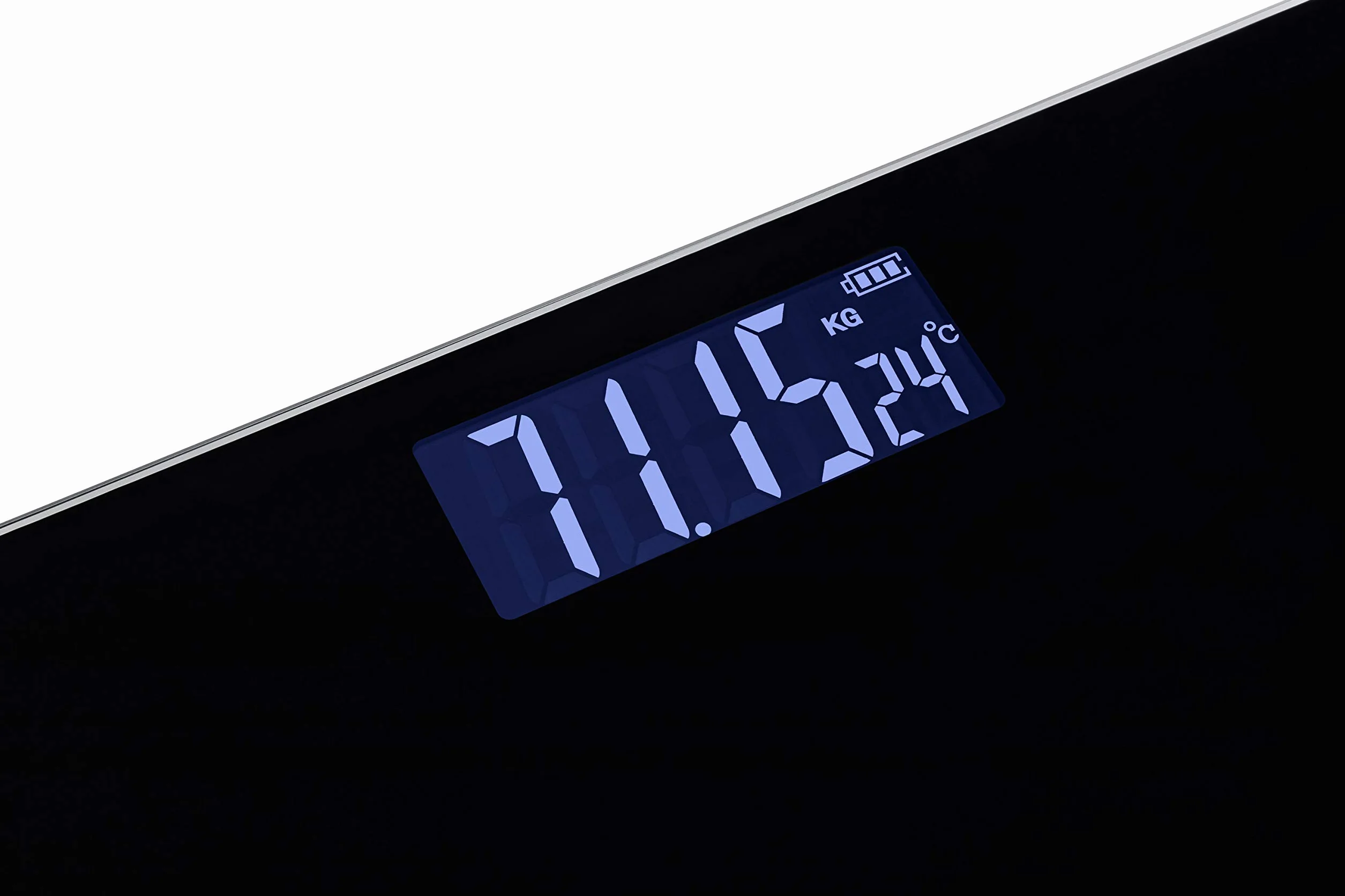 Grundig Cyfrowa waga osobowa 180 kg – waga ciała z podziałką 50 g – waga dla osób z 2 jednostkami miary – duży wyświetlacz z wyświetlaczem temperatury pomieszczenia – czarna