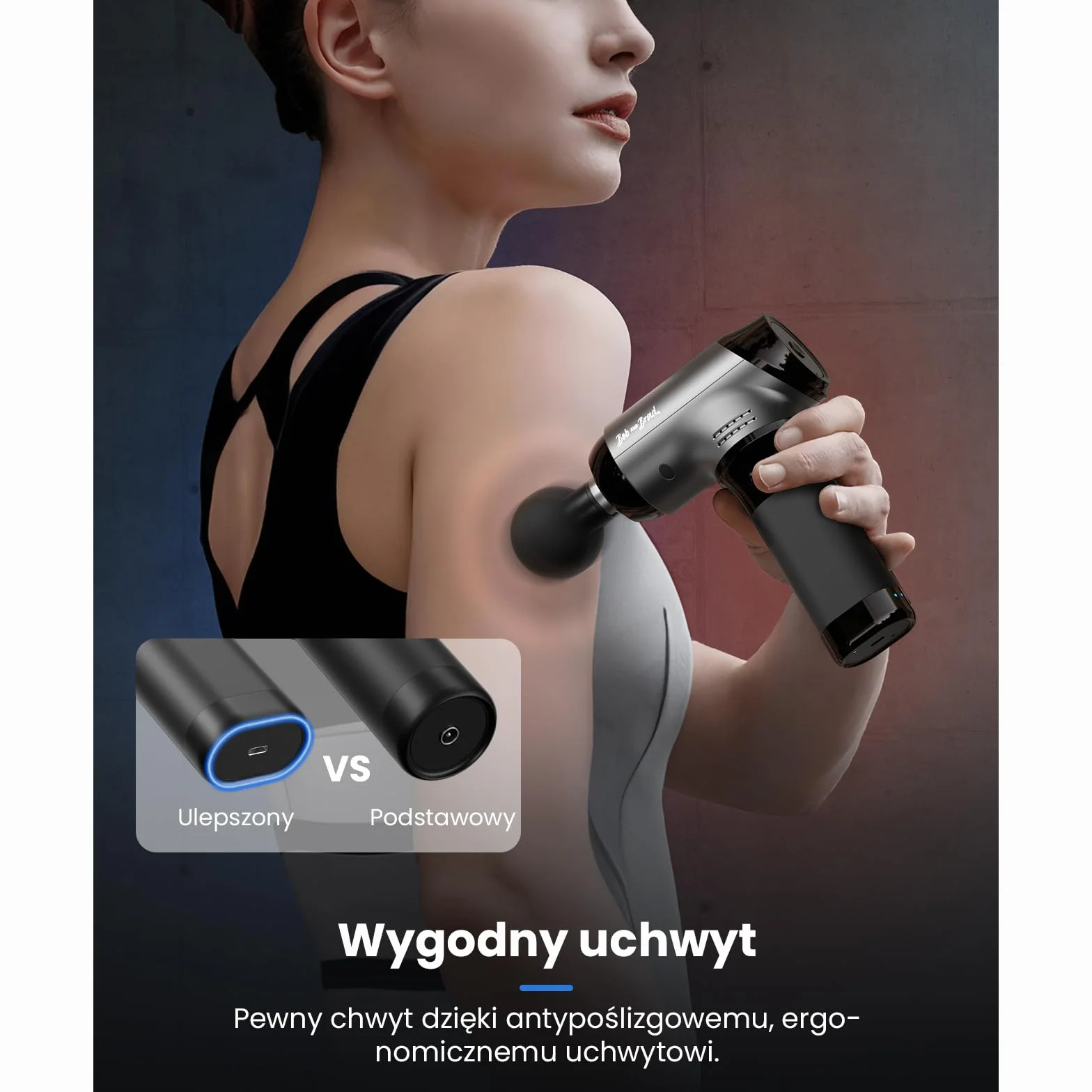 Bob and Brad T2 Pro Massage Gun z terapią ciepłem i zimnem, 4000 mAh, amplituda 10 mm, ręczny masażer perkusyjny