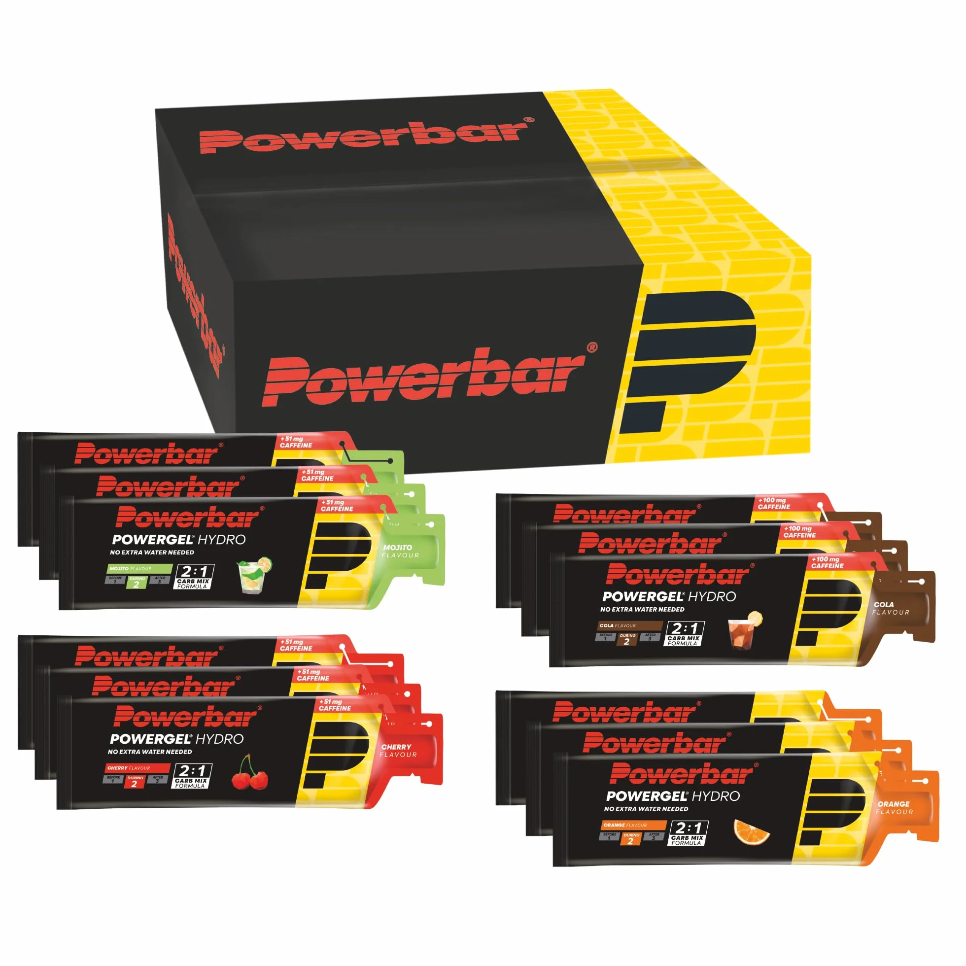 Powerbar PowerGel Hydro Multiflavourbox 12 x 67 ml żel energetyczny węglowodany sód