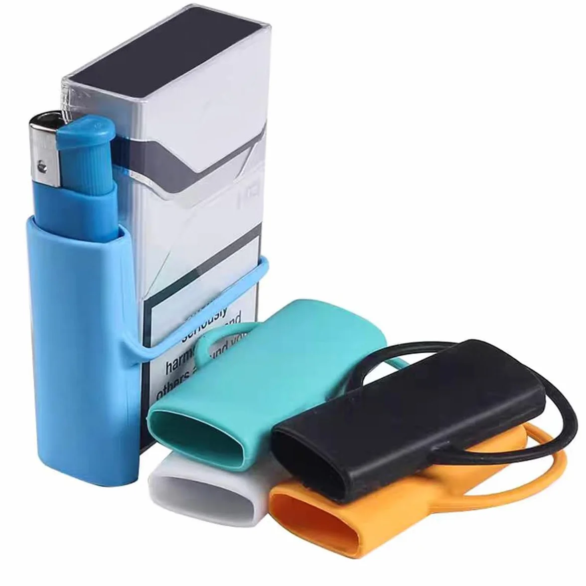5 sztuk kolorowych silikonowych etui na zapalniczki, przenośne etui, antypoślizgowe, bezzapachowe, odporne na uderzenia, artykuły gospodarstwa domowego