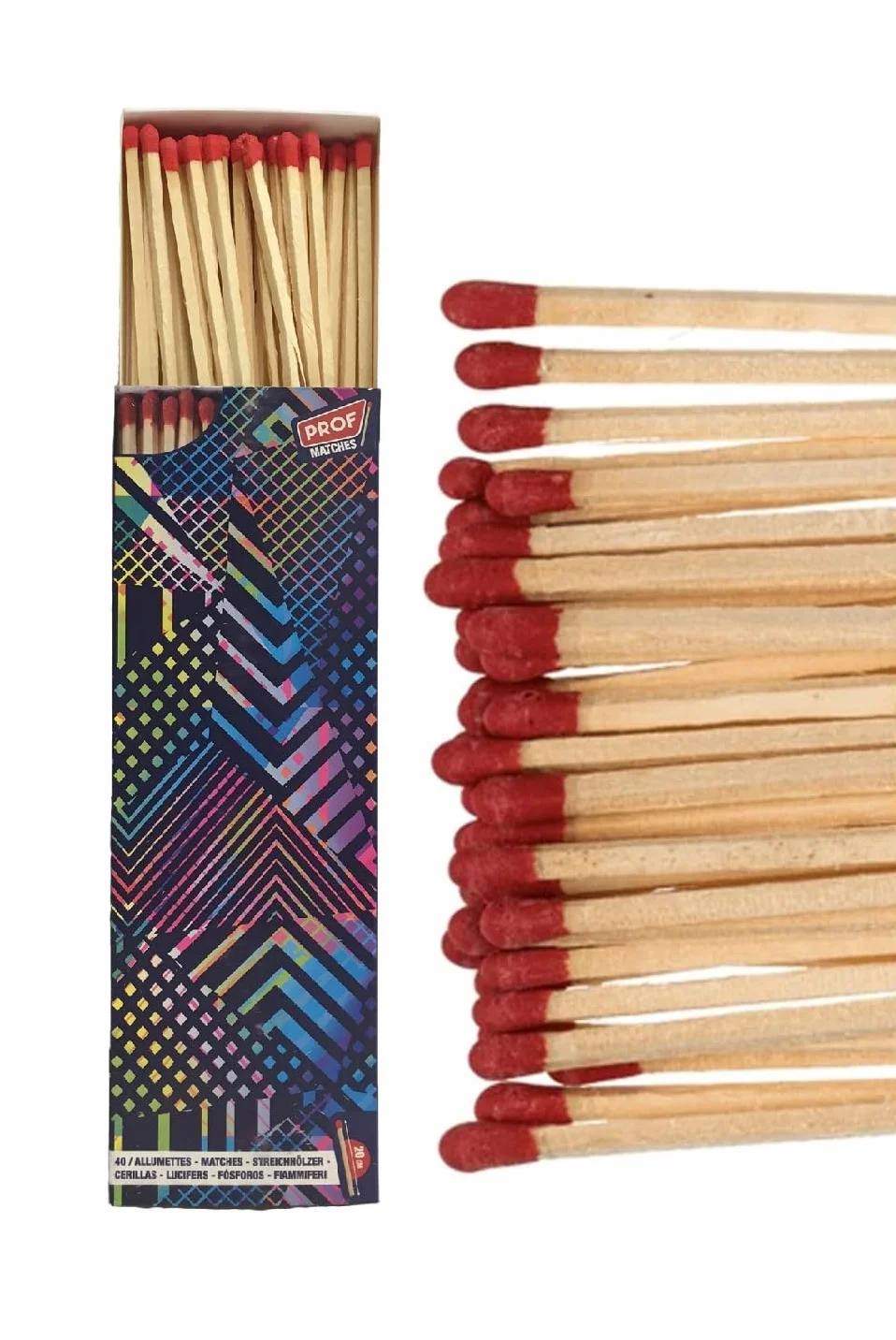 Długie zapałki XXL drewniane 20 cm 40 sztuk do kominka grilla pieców