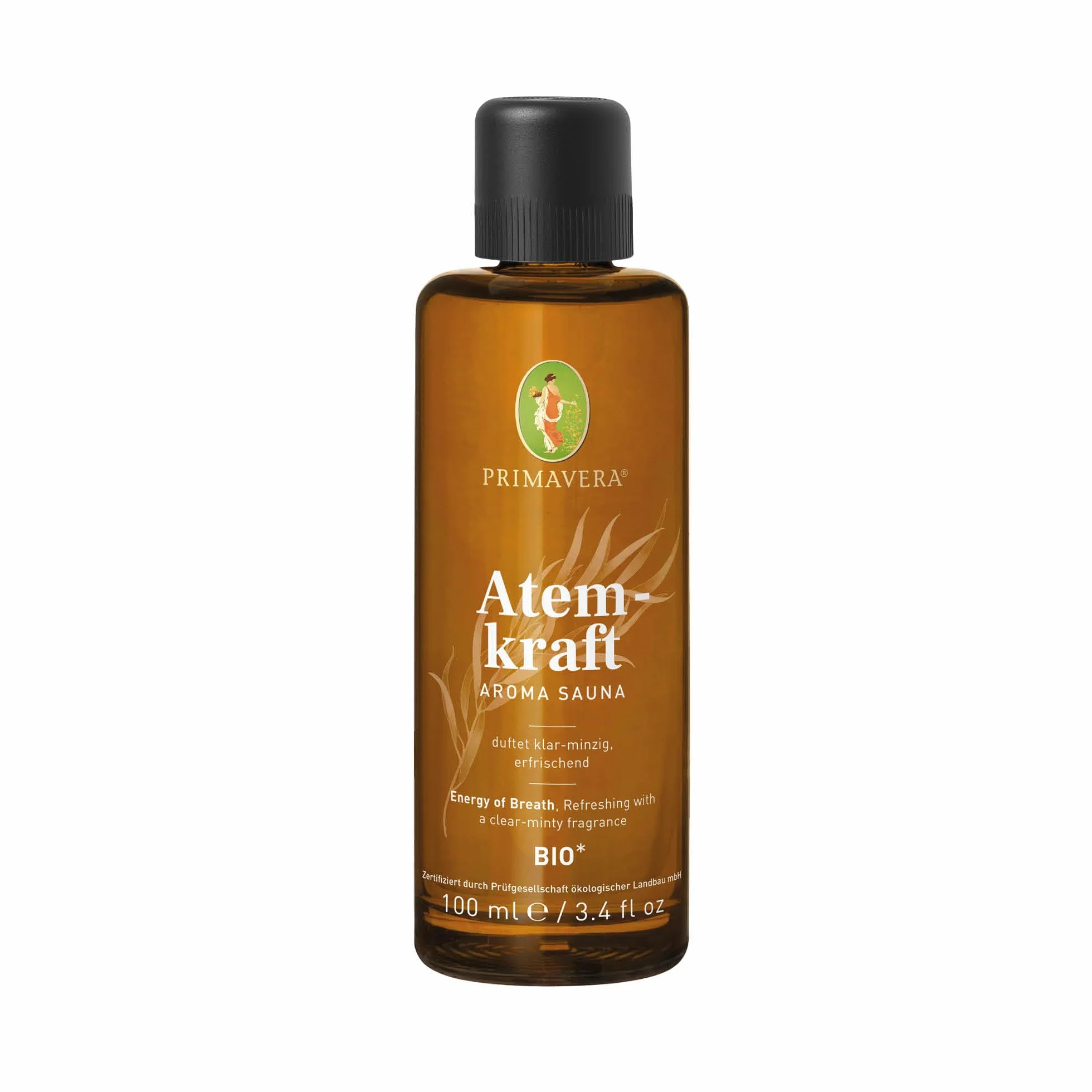 PRIMAVERA Aroma Sauna bio 100 ml olejek do sauny jasno-miętowy zapach odświeżający wegański