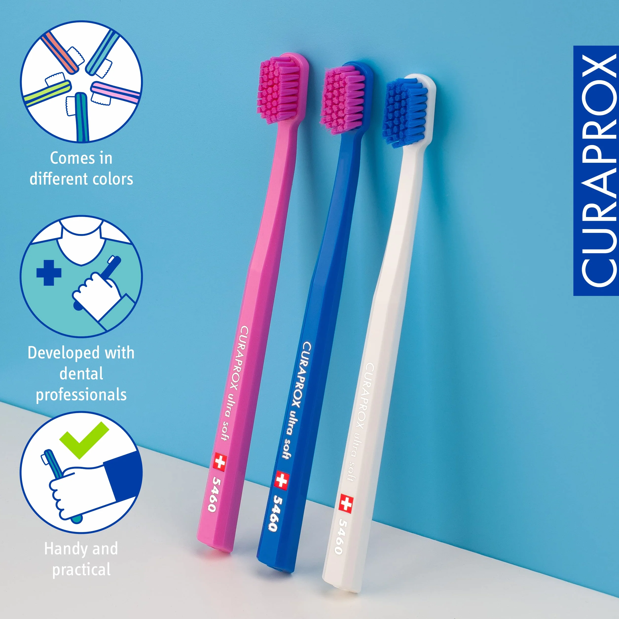 Curaprox CS 5460 Ultra-miękka szczoteczka do zębów dla dorosłych z włosiem Curen®